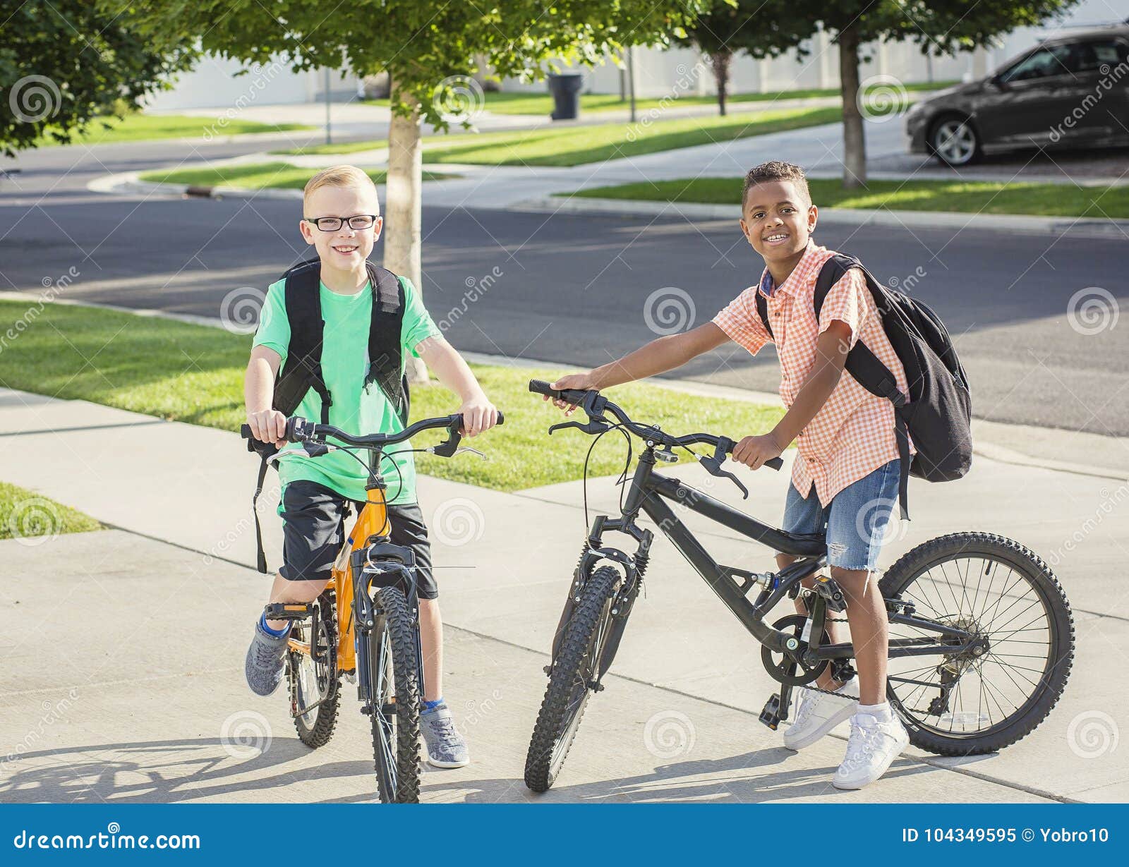 boys riding bikes