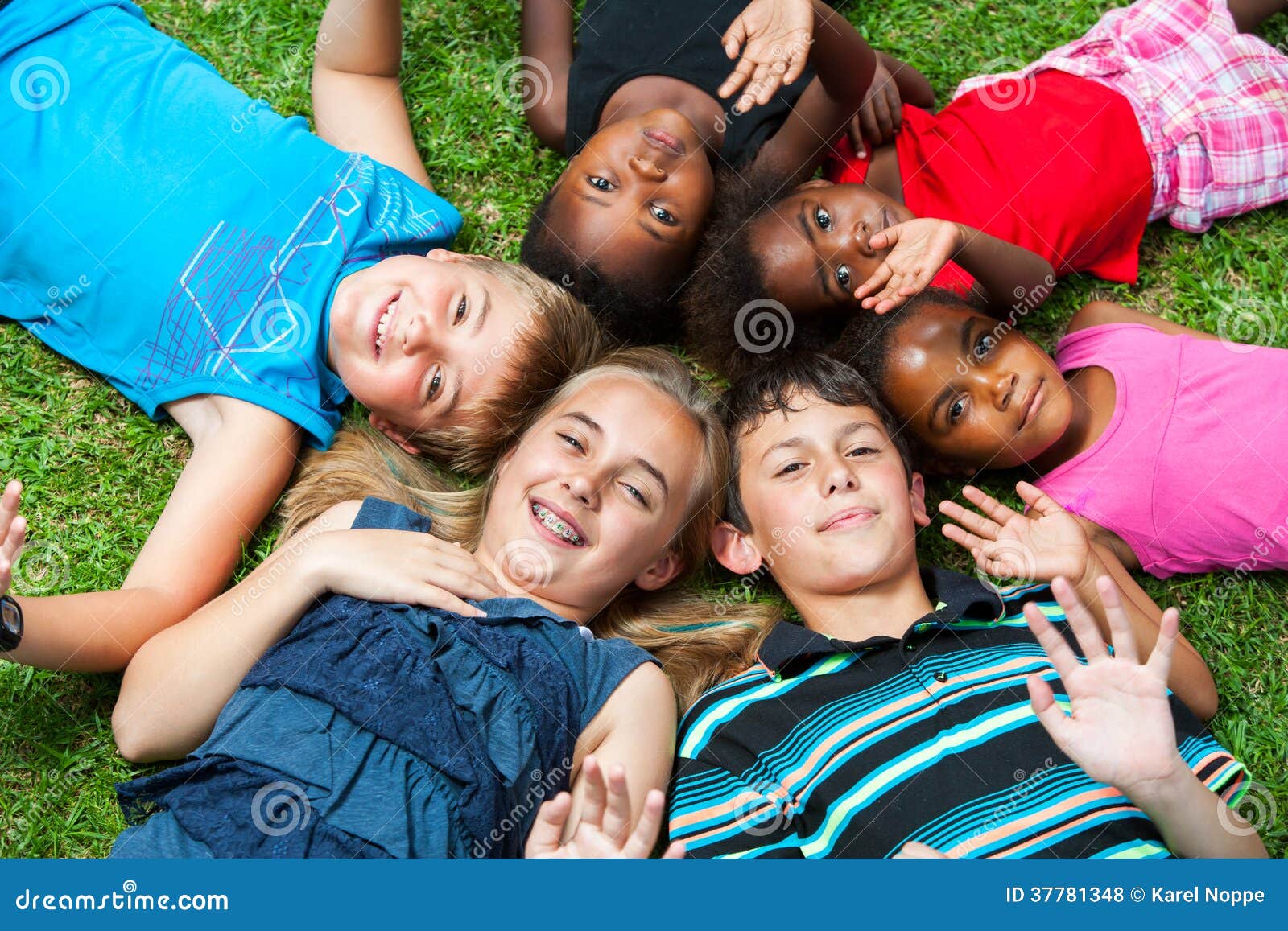 Multiracial children playing together