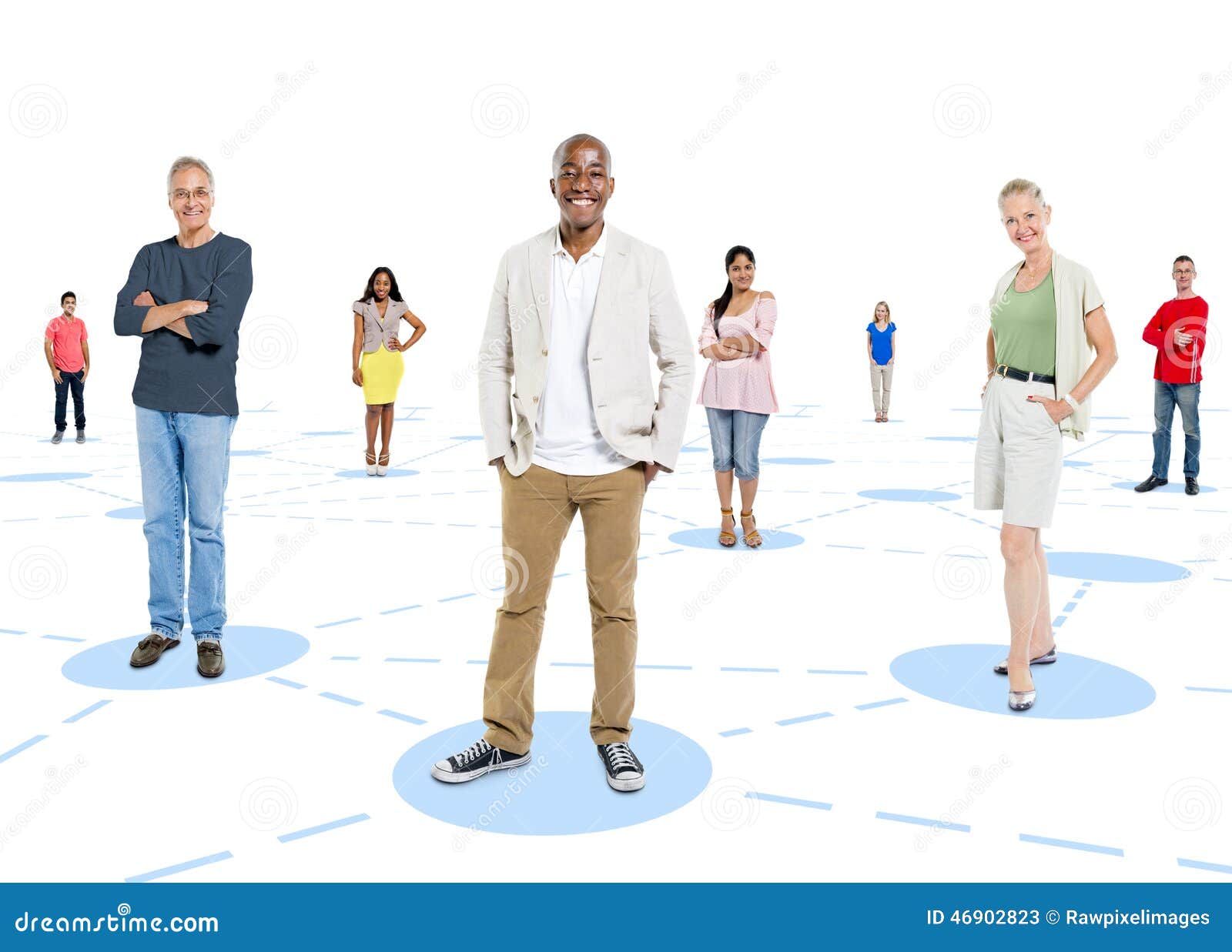 diverse group of people standing individual concept