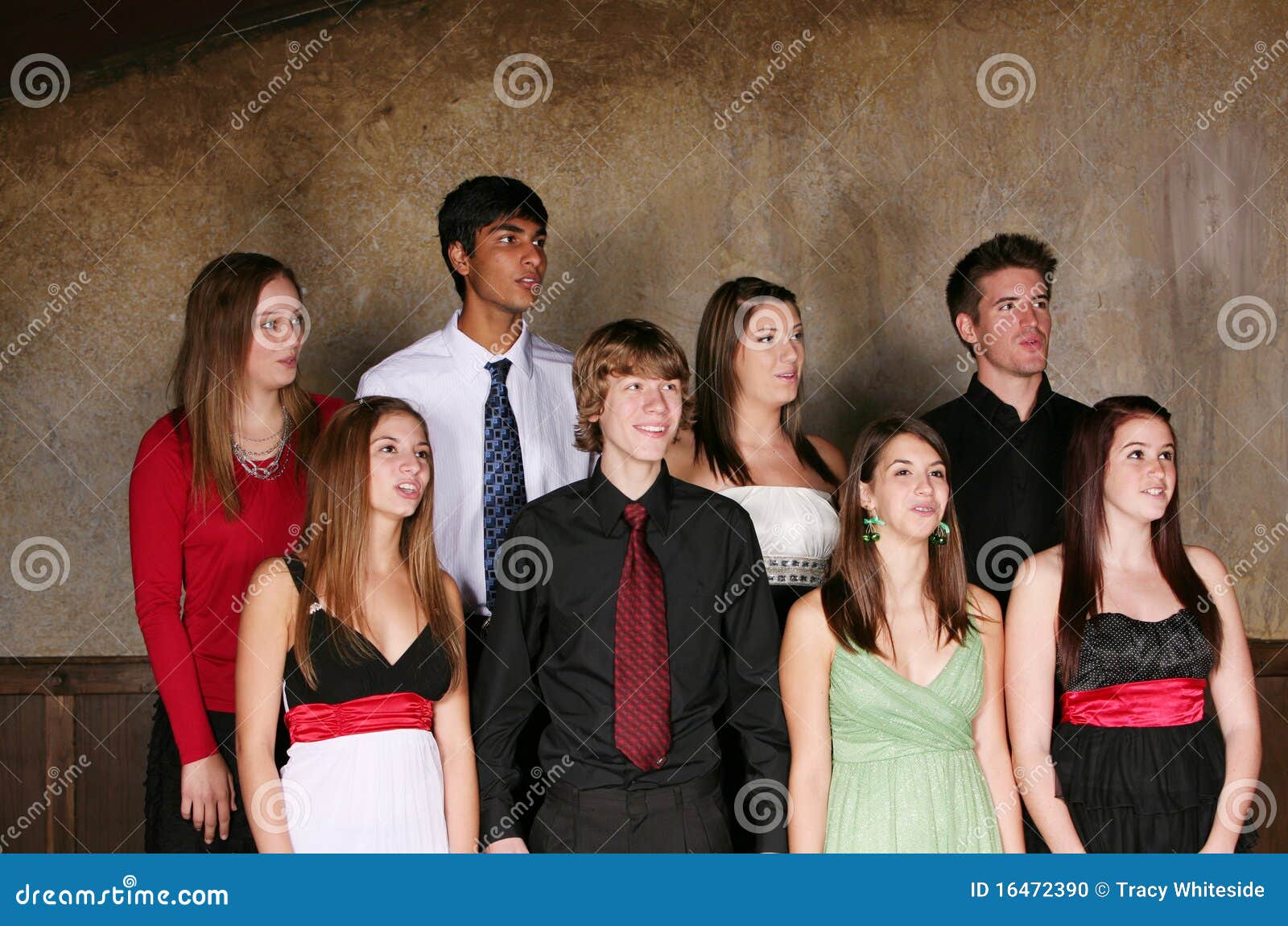 diverse group of teens performing