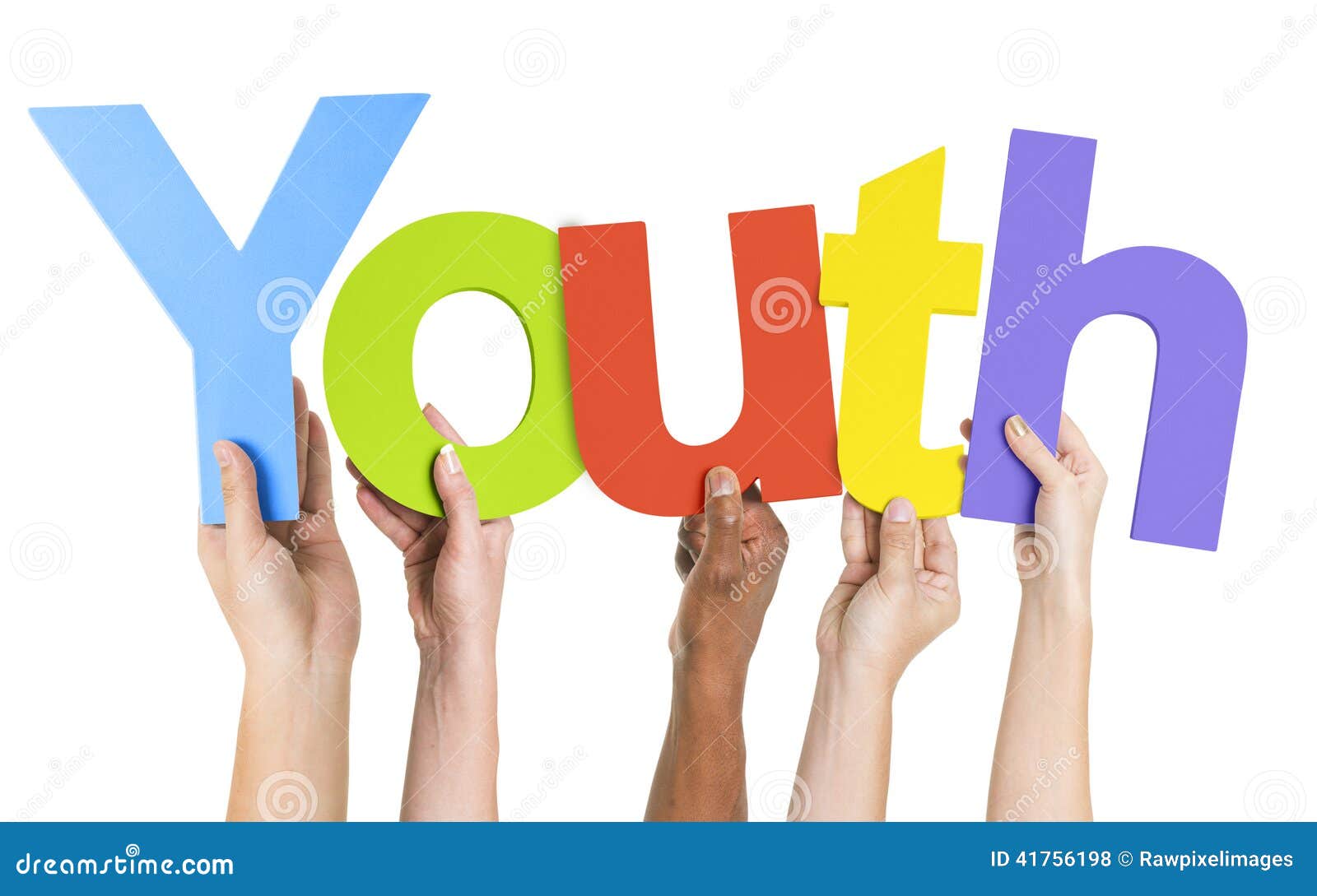 Diverse Hands Holding The Word Youth Stock Photo Image 41756198