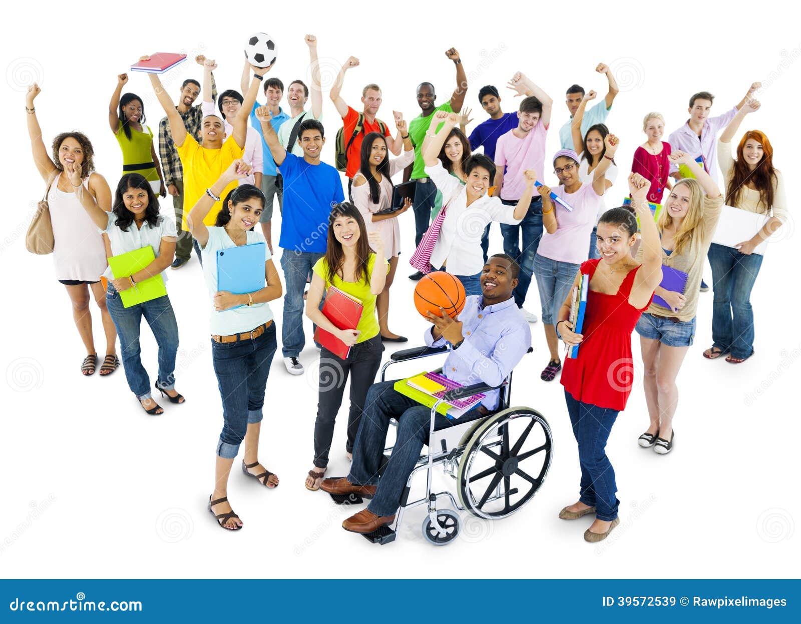 Diverse and Multiethnic Students Celebrating Stock Image Image of