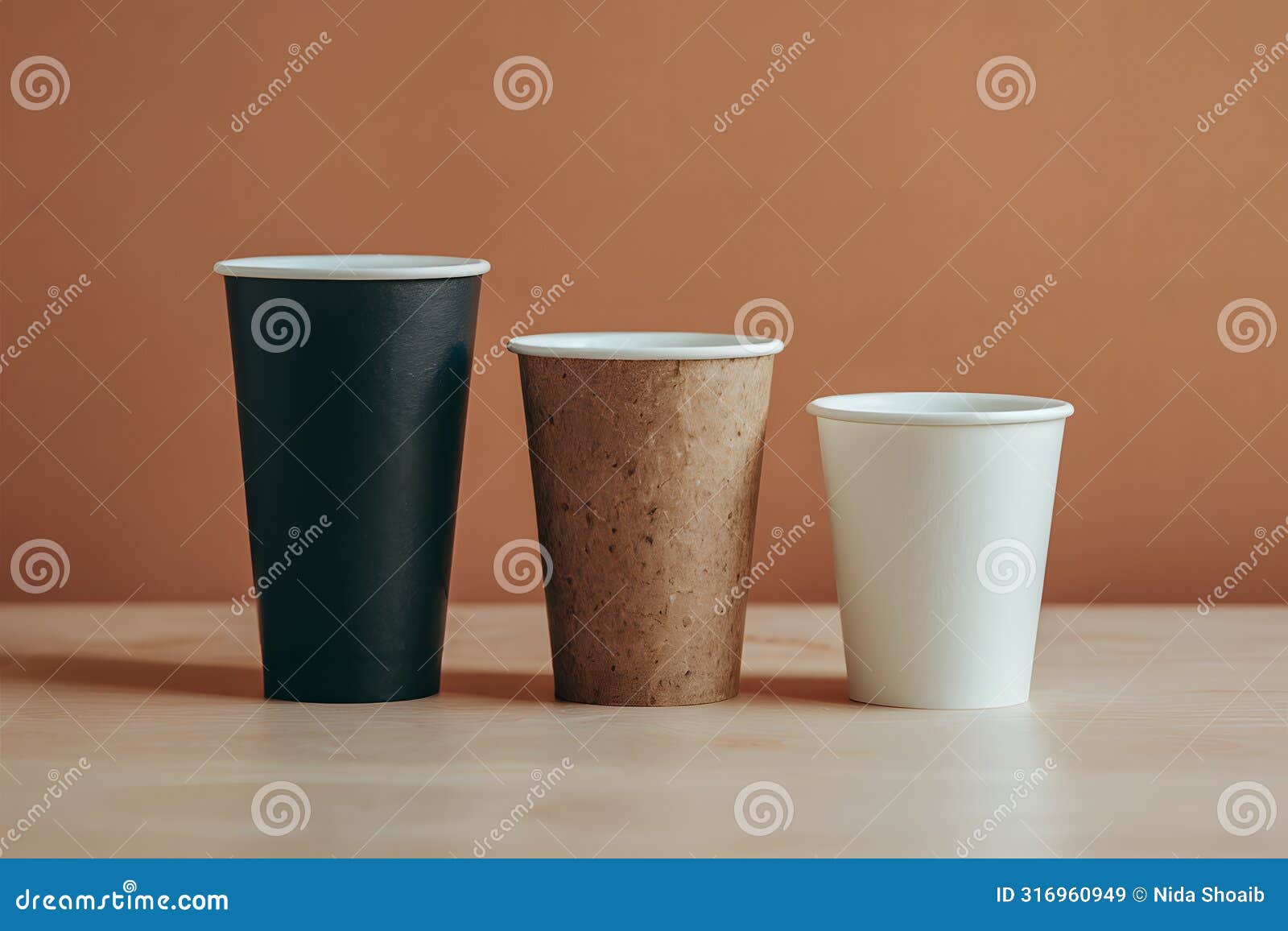 diverse paper cups in varying sizes and colors cater to different preferences