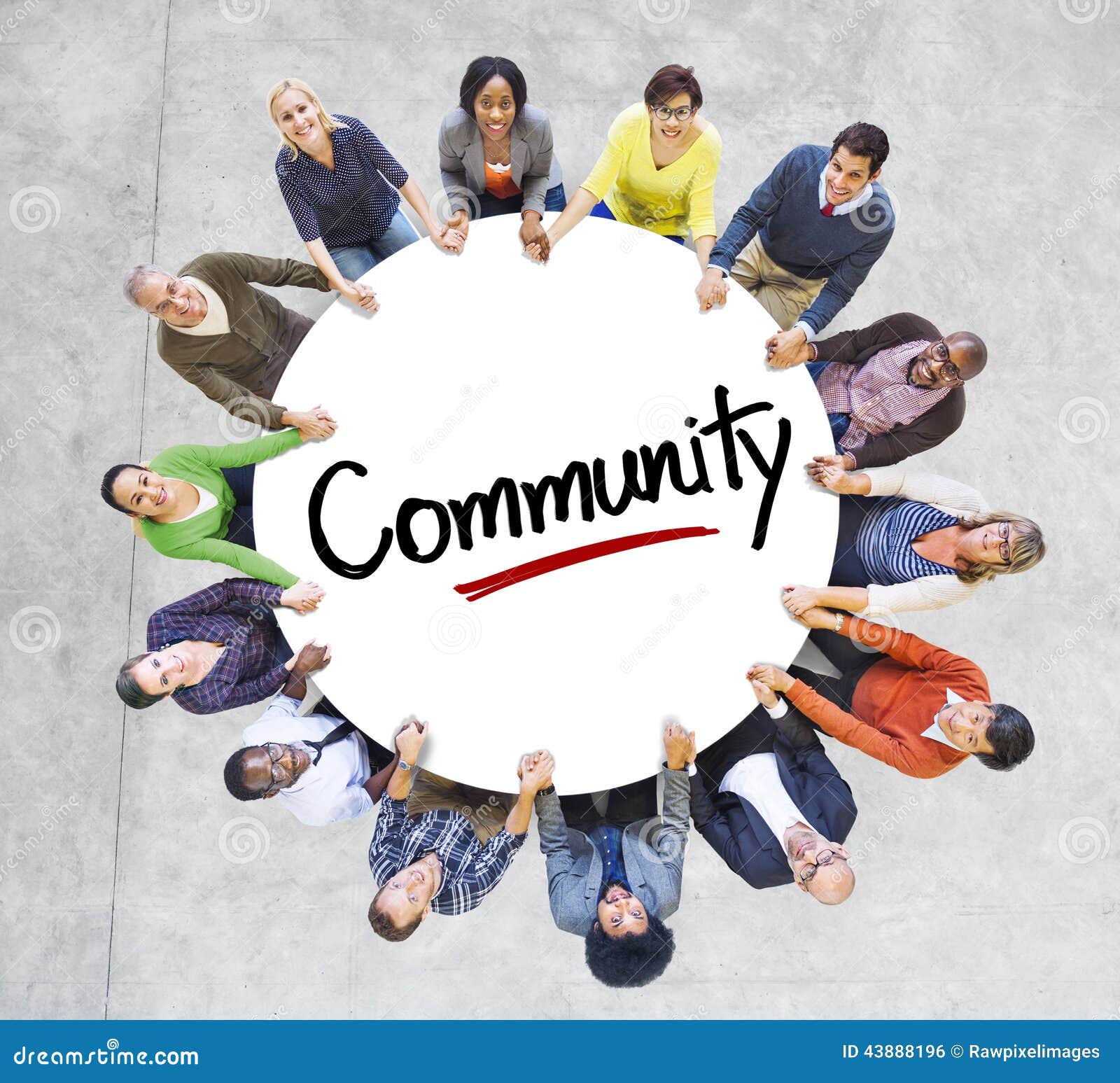 diverse people in a circle with community concept