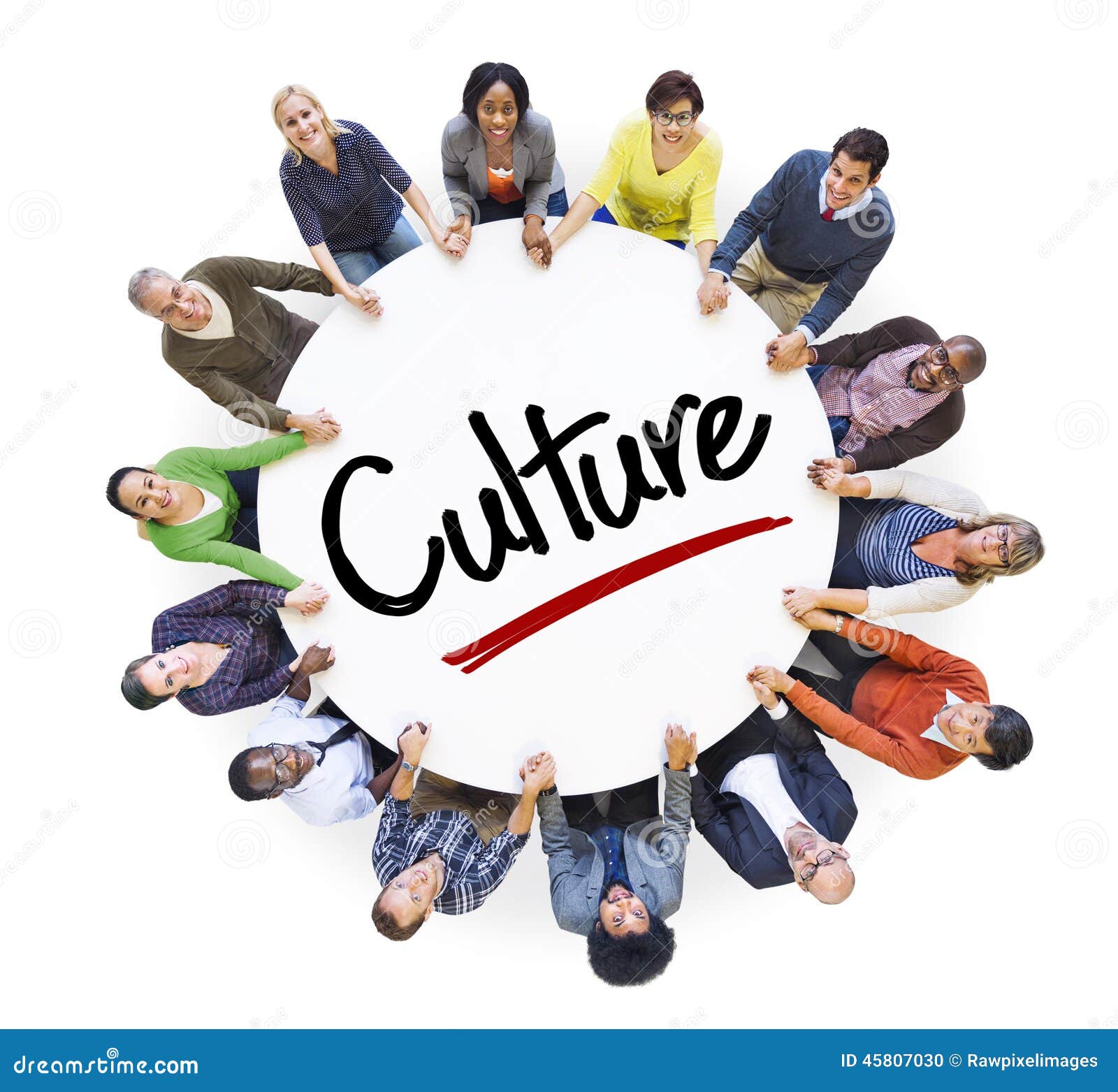 diverse people in a circle with culture 