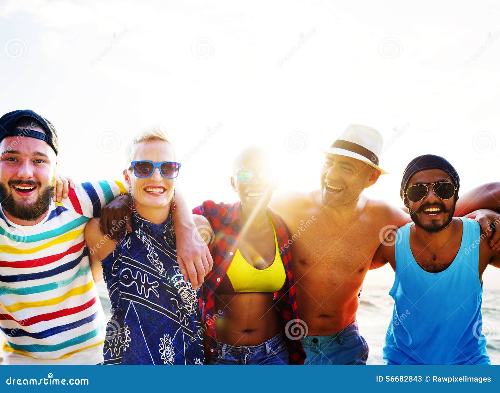 Diverse People Friends Fun Bonding Beach Summer Concept Stock Image ...