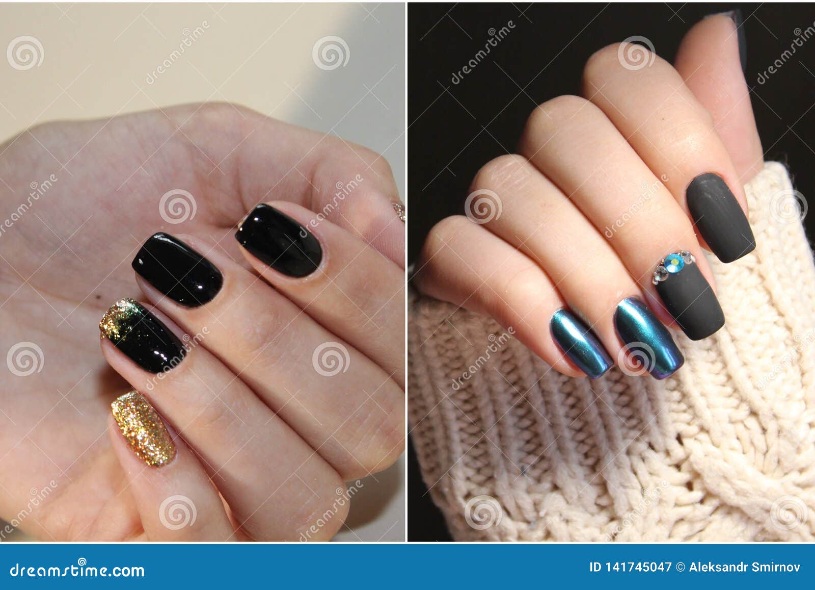 A Diverse Range Of Nail Designcollage By Nail Art Stock Image