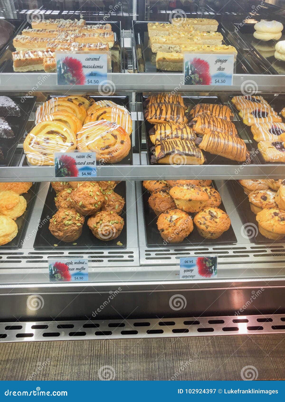 Snacks Fare In A Cafe Display Cabinet Editorial Photography