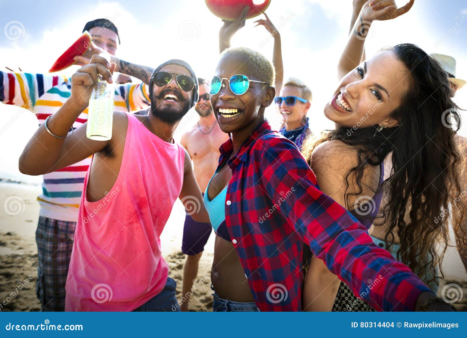 Diverse Young People Fun Beach Concept Stock Photo - Image of enjoyment ...