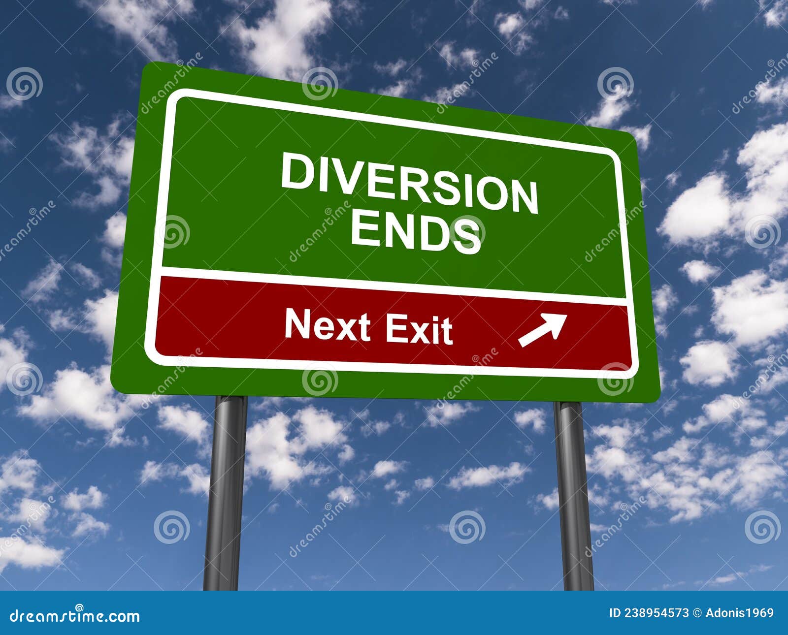 diversion ends traffic sign
