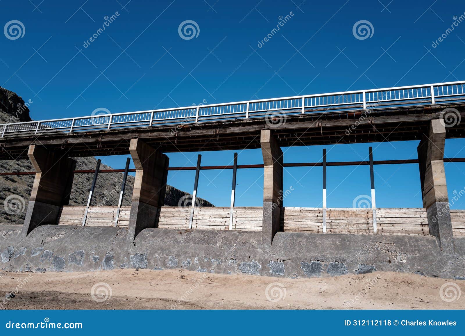 diversion park of a dam at low water