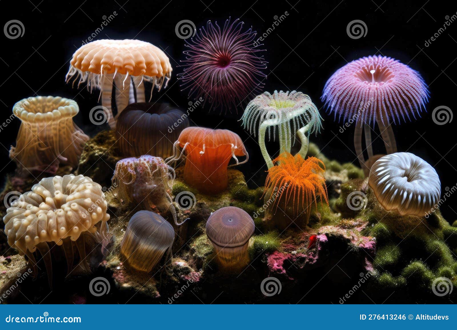 diversity of cnidarians in a marine environment, showcasing the variety and beauty of this class