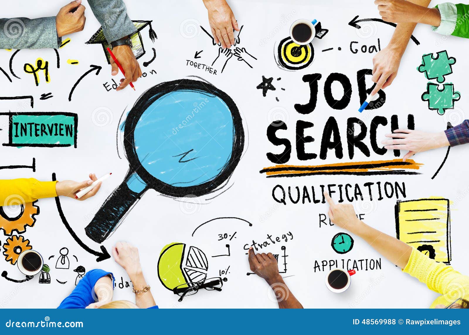 diversity hands searching job search opportunity concept