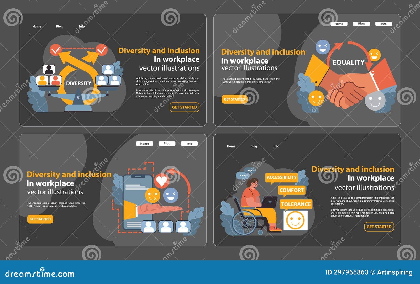 diversity and inclusion set. flat  illustratio