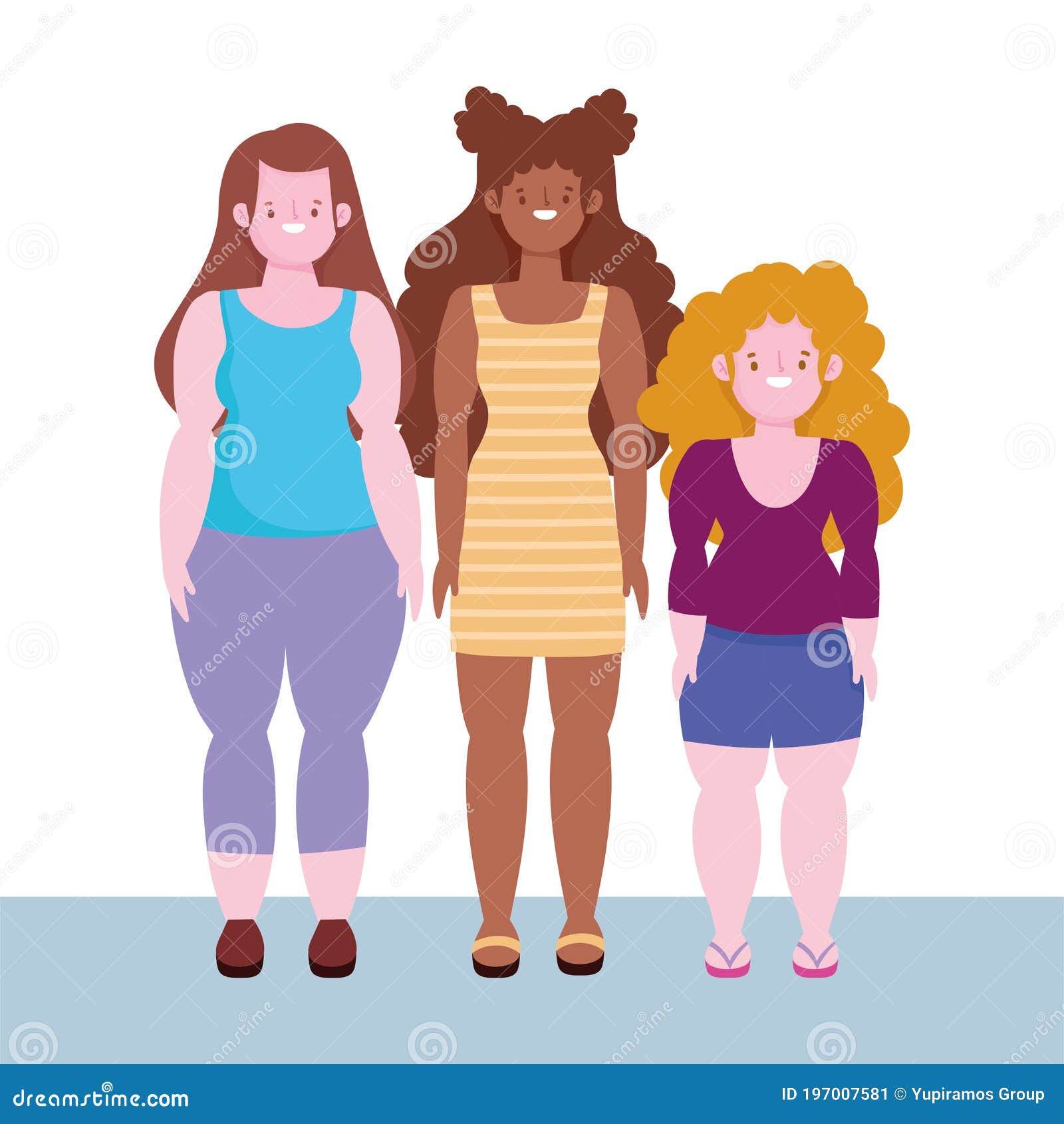 Diversity and Inclusion, Women Short, Tall Stature and Curvy Body Woman  Stock Vector - Illustration of curvy, people: 197007581