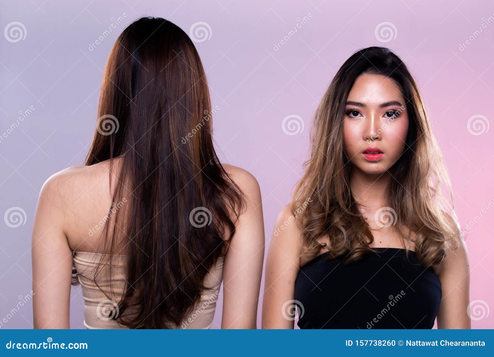 Fashion Asian Woman Tan Skin Black Hair Beautiful Stock Photo - Image of  glamour, casual: 157738260