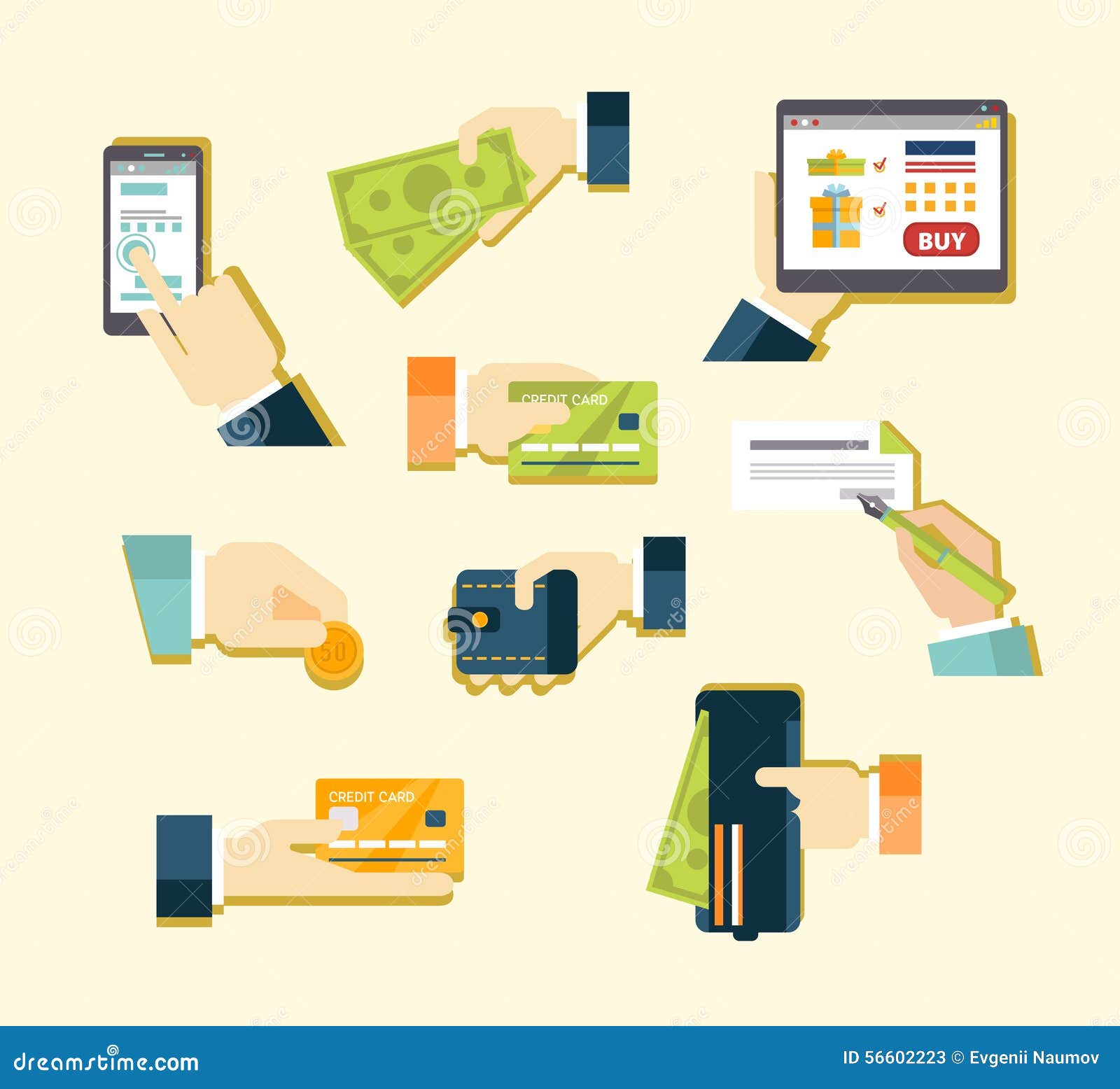 Diversos métodos de pago ilustración del vector. Ilustración de