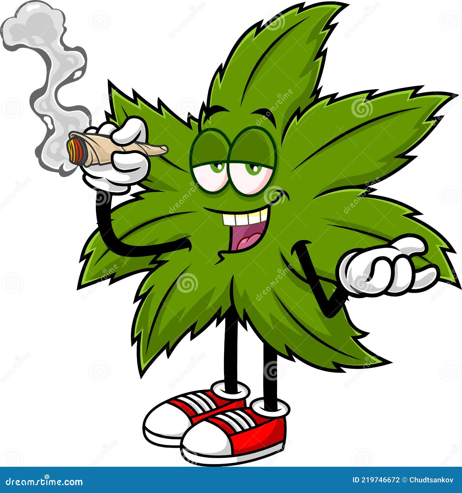 Divertido Personaje De Dibujos Animados Hoja De Marihuana Fumando Un Porro Ilustración del Vector - Ilustración de nashville, droga: 219746672