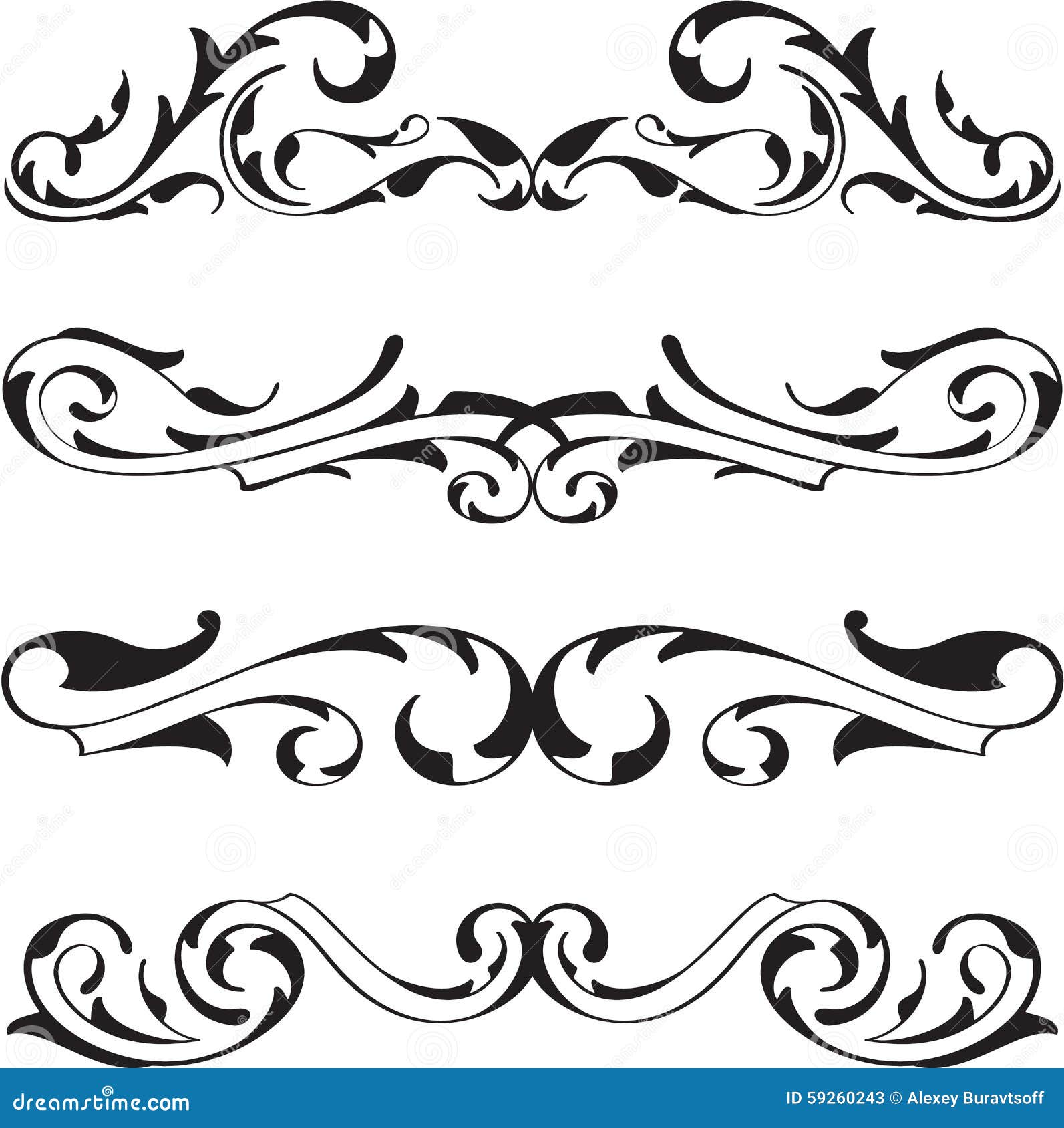 Divide Victorian Design Elements Set Stock Vector Illustration Of Background Element 59260243