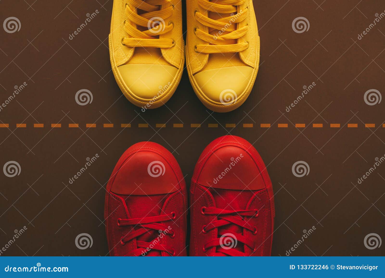 Divided Couple Separated by Dashed Line Stock Photo - Image of pair ...