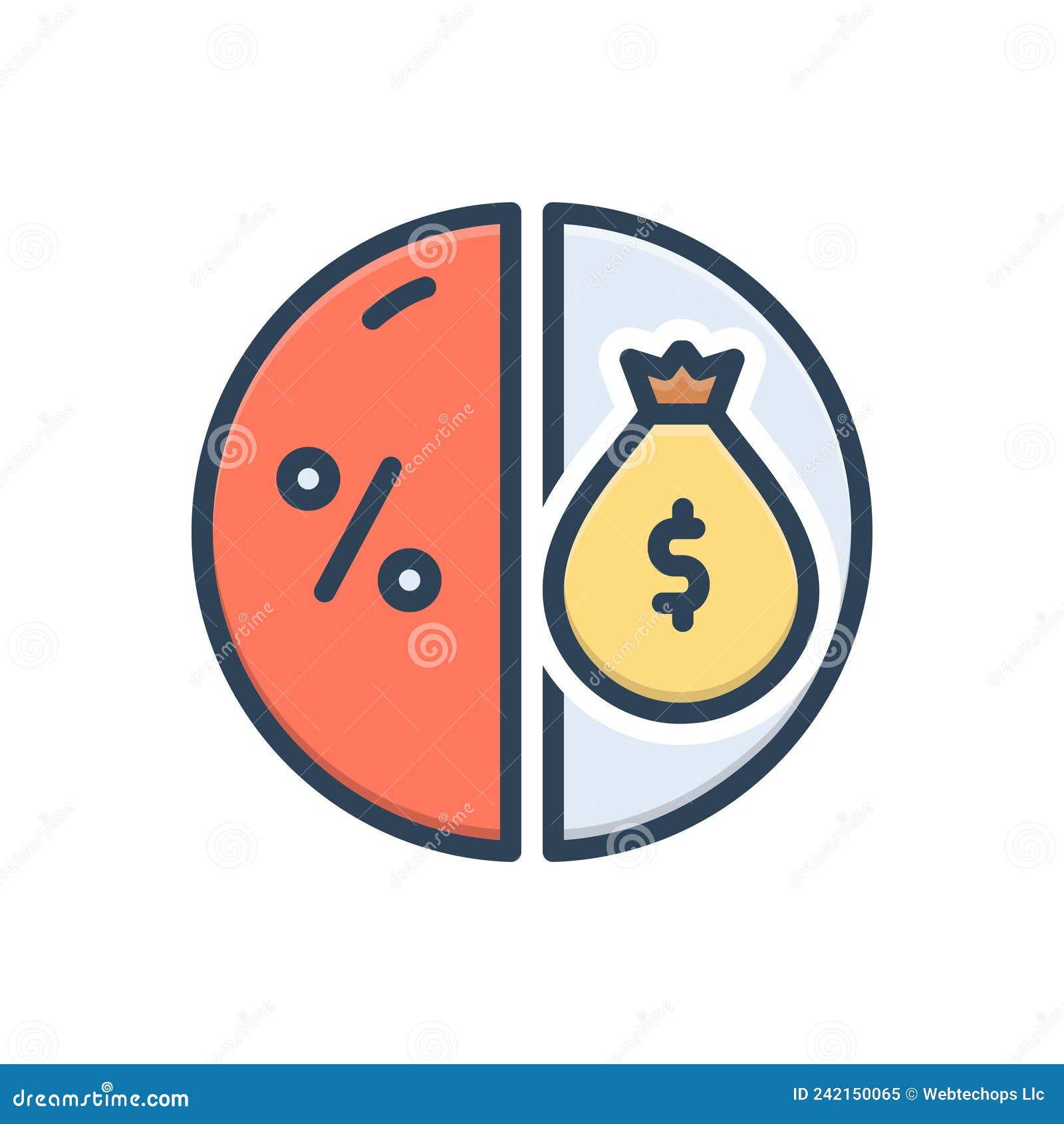 Color Illustration Icon for Dividend, Account and Investment Stock