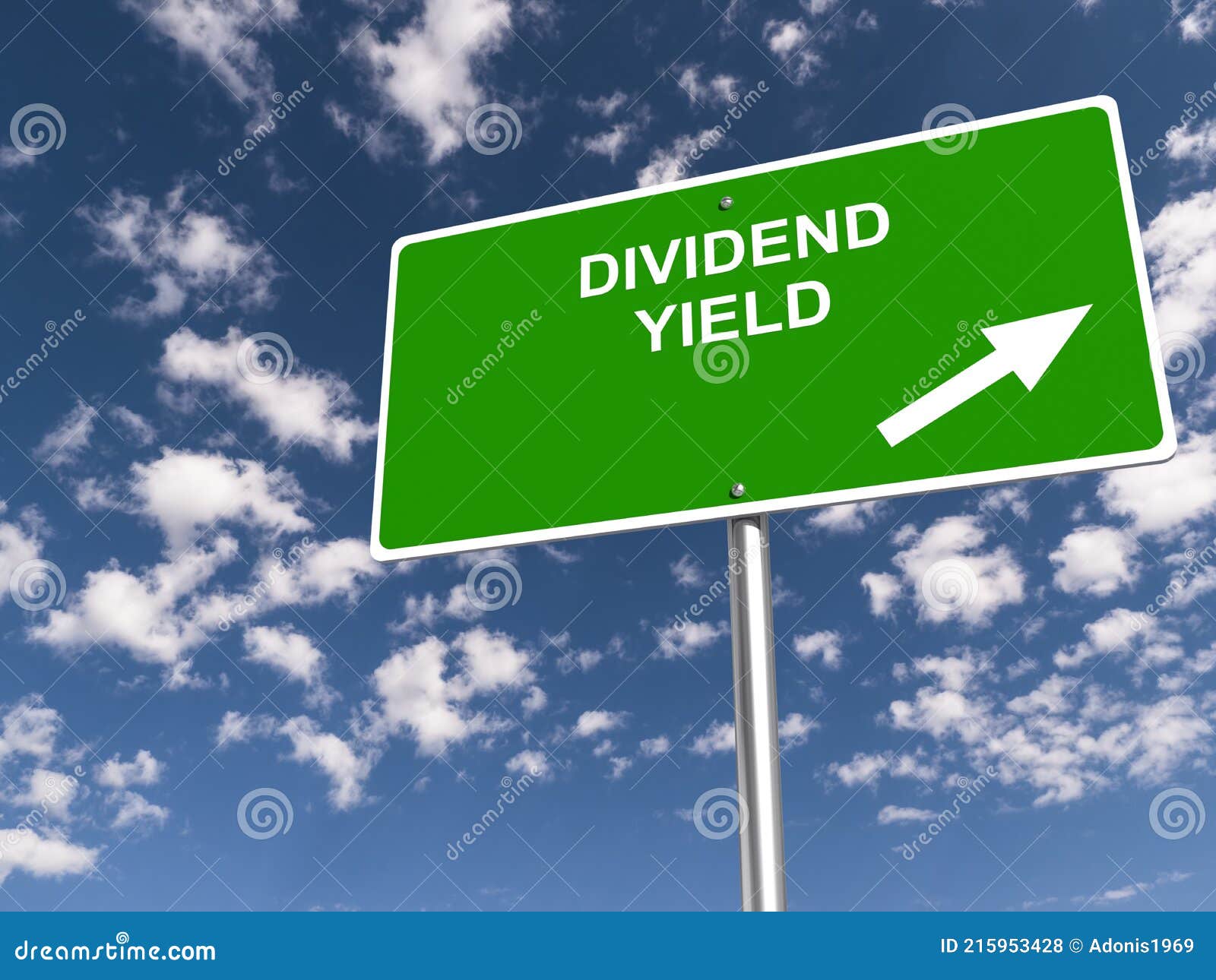 dividend yield traffic sign