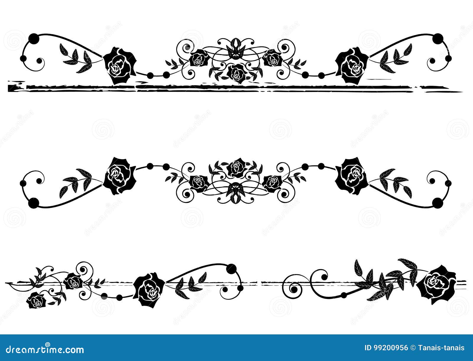 Dividers With Roses Stock Vector Illustration Of Divider 99200956