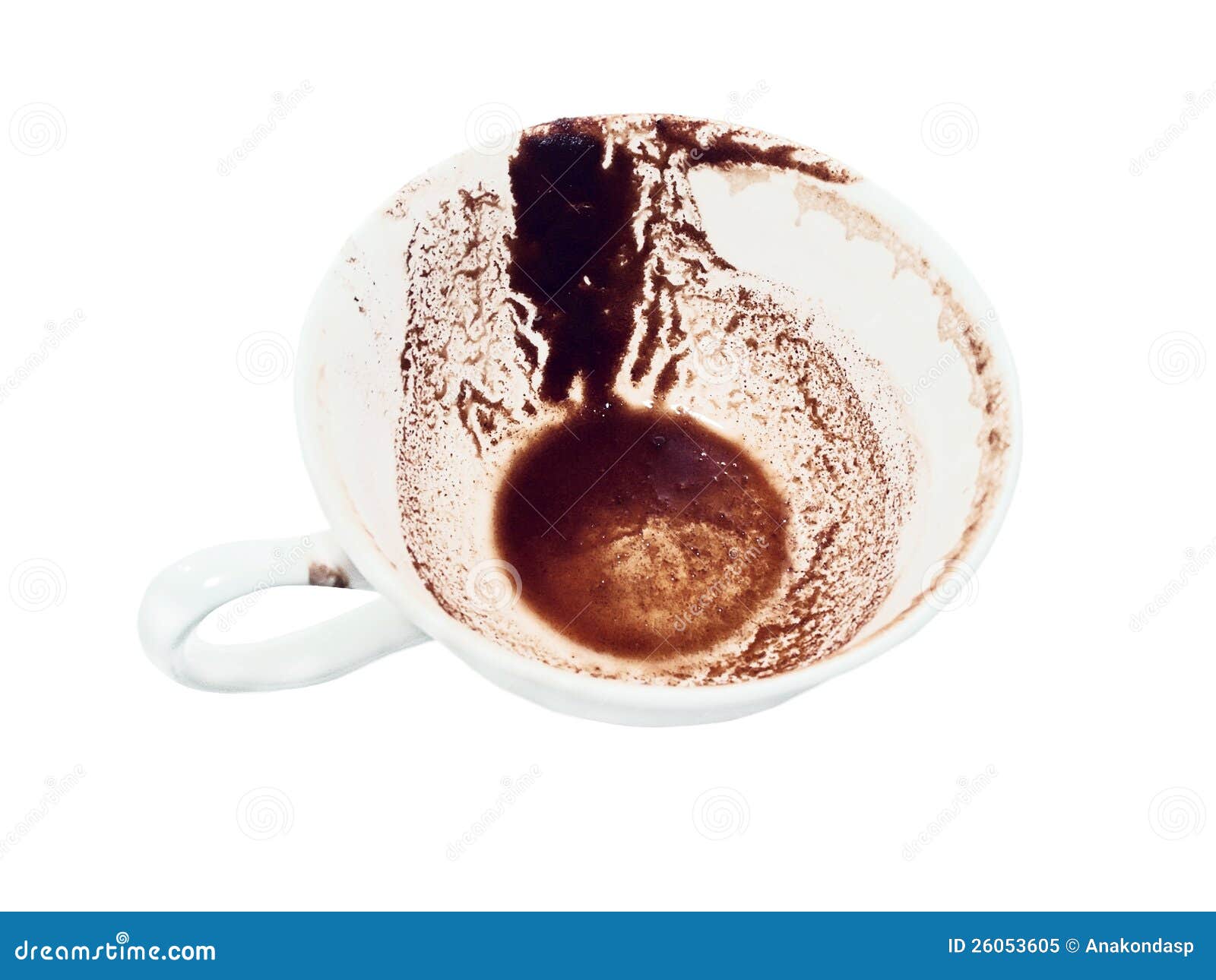 Divination on Coffee Grounds in White Cup Isolated Stock Image Image