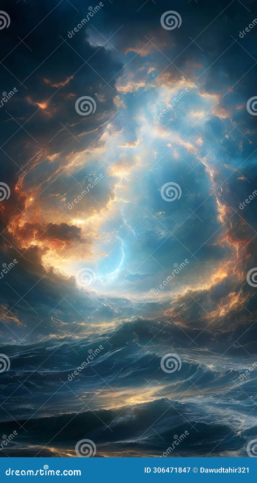 divine division witnessing the firmament's birth, waters parting, and sky's genesis perspective