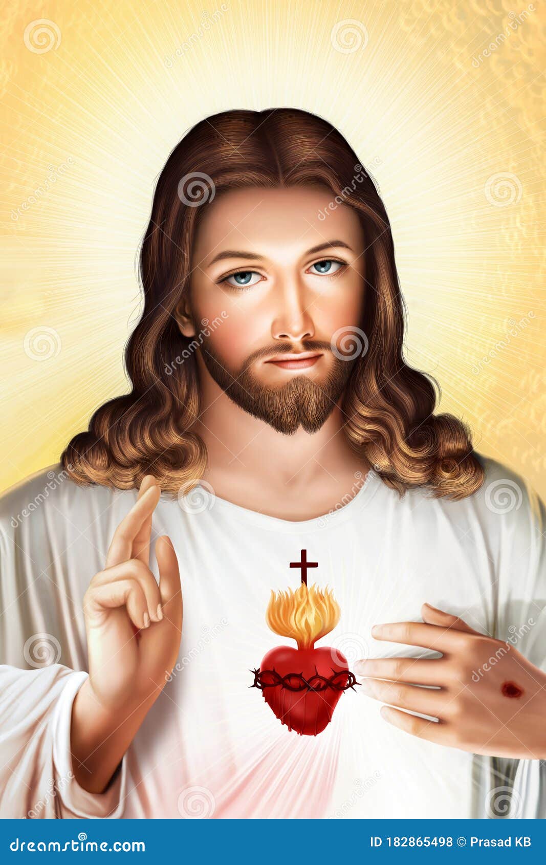 Divine Mercy of Jesus Sacred Heart Stock Illustration ...