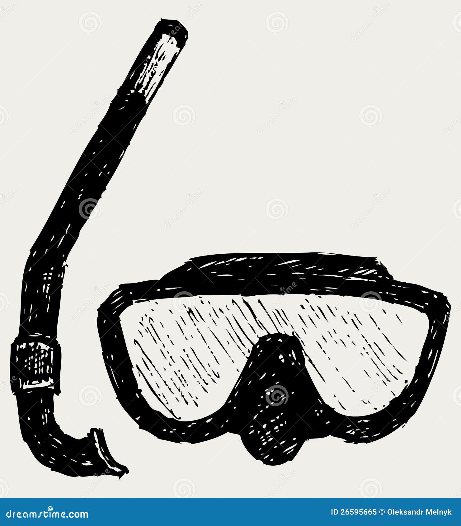 Diving Goggles with Snorkel Stock Vector Illustration of hand, design