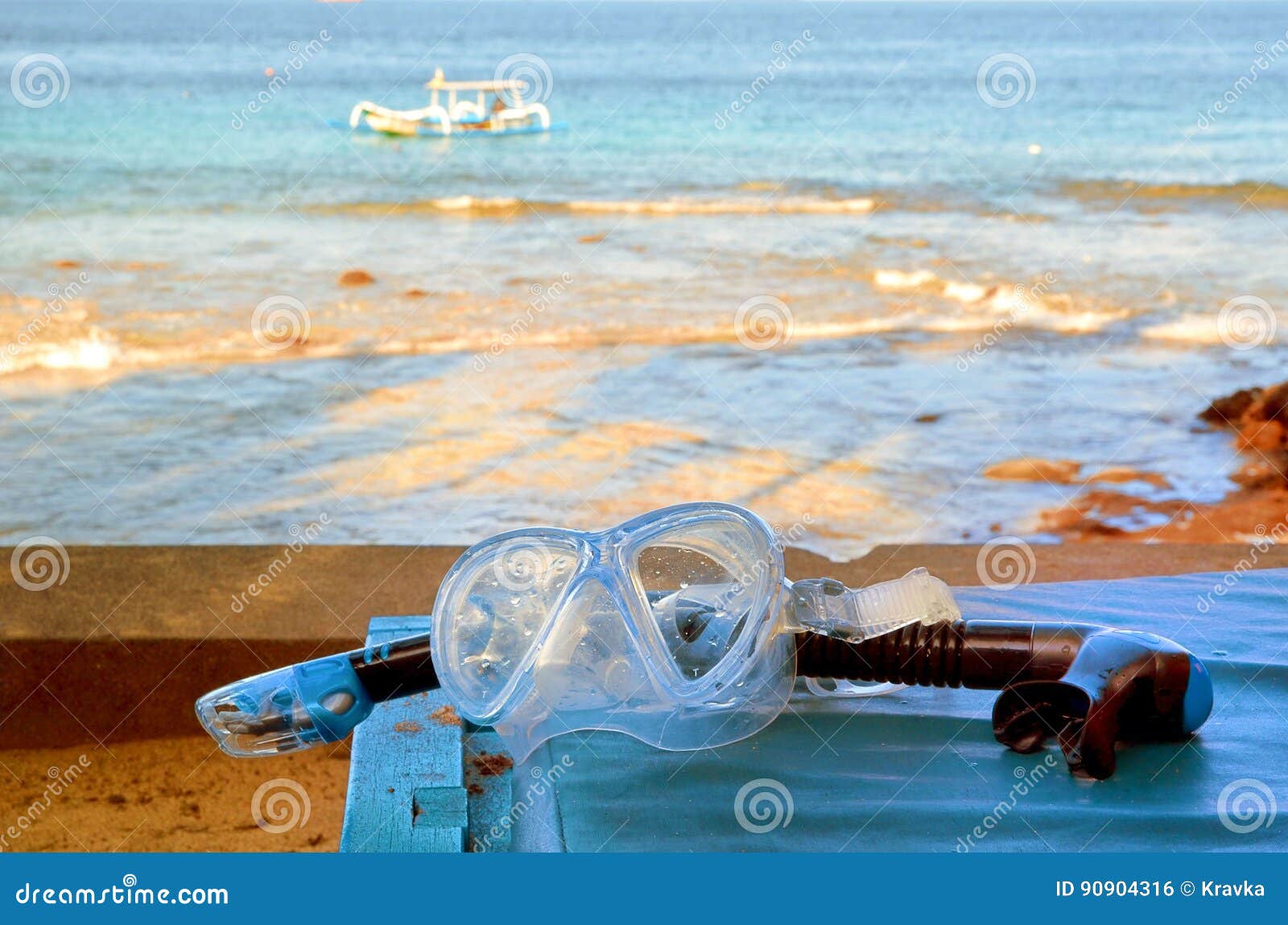 Diving goggles and snorkel stock photo. Image of aqualung 90904316