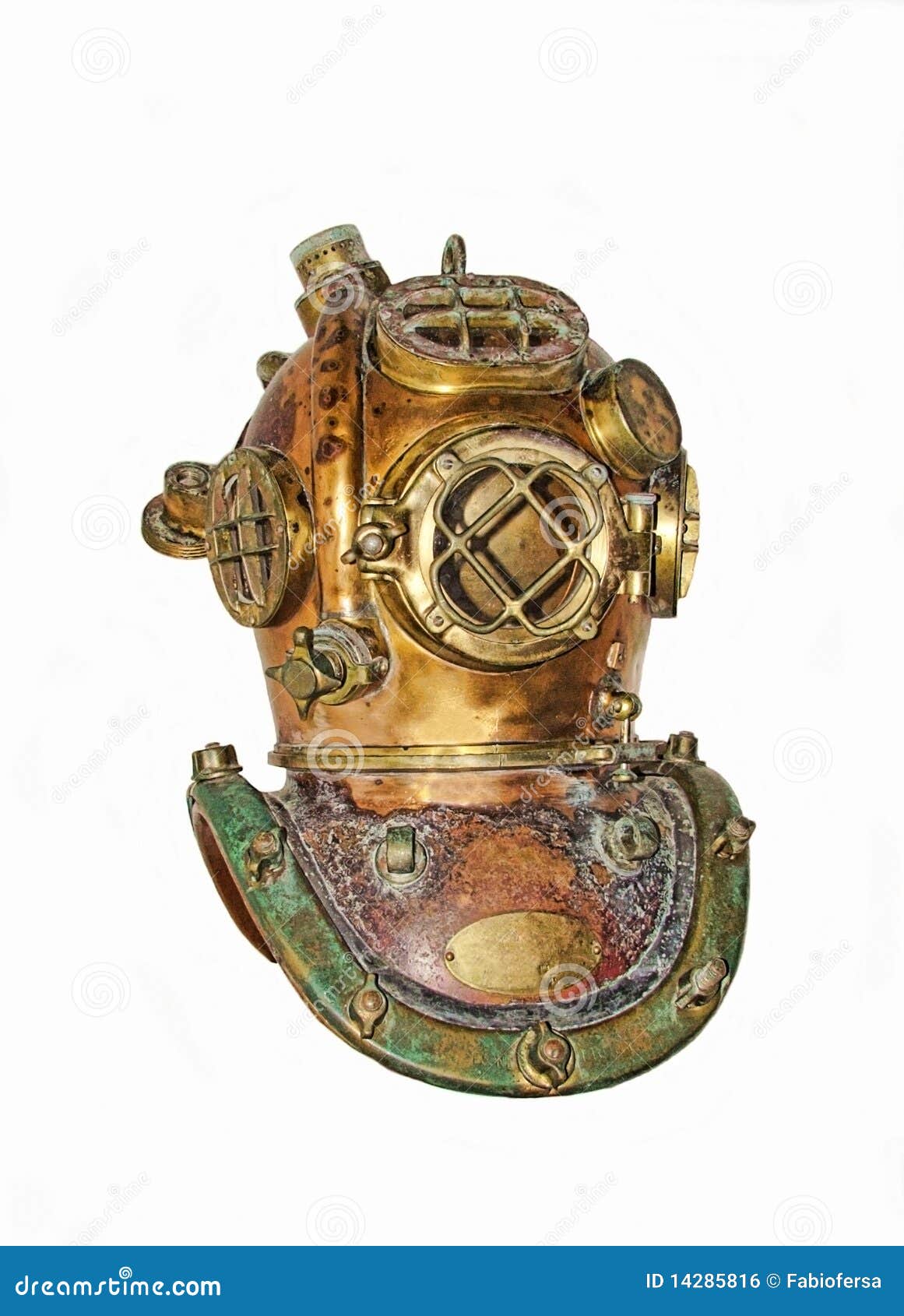 Diving helmet stock photo. Image of polished, bronze 14285816