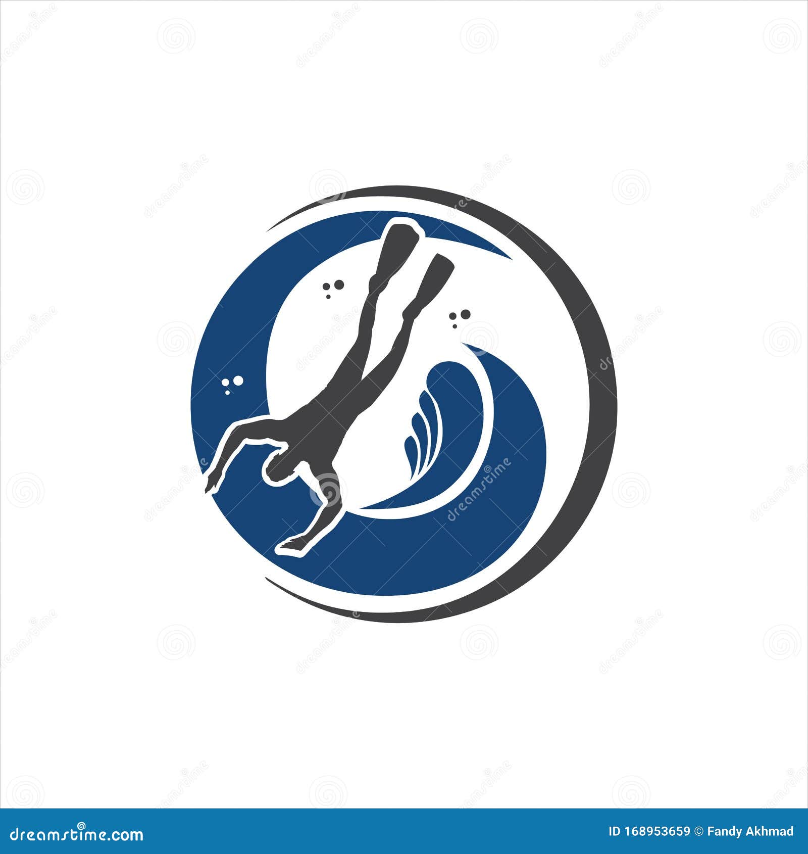 Diving Logo Design Vector Dive Underwater Icon Symbol Template Stock(01)