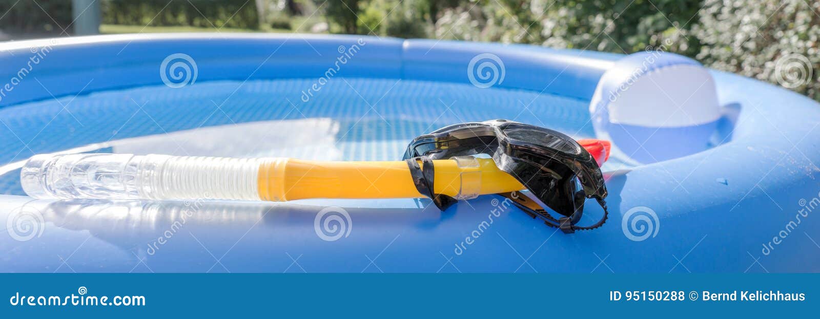 Diving Mask and Snorkel at the Swimming Pool Stock Photo Image of