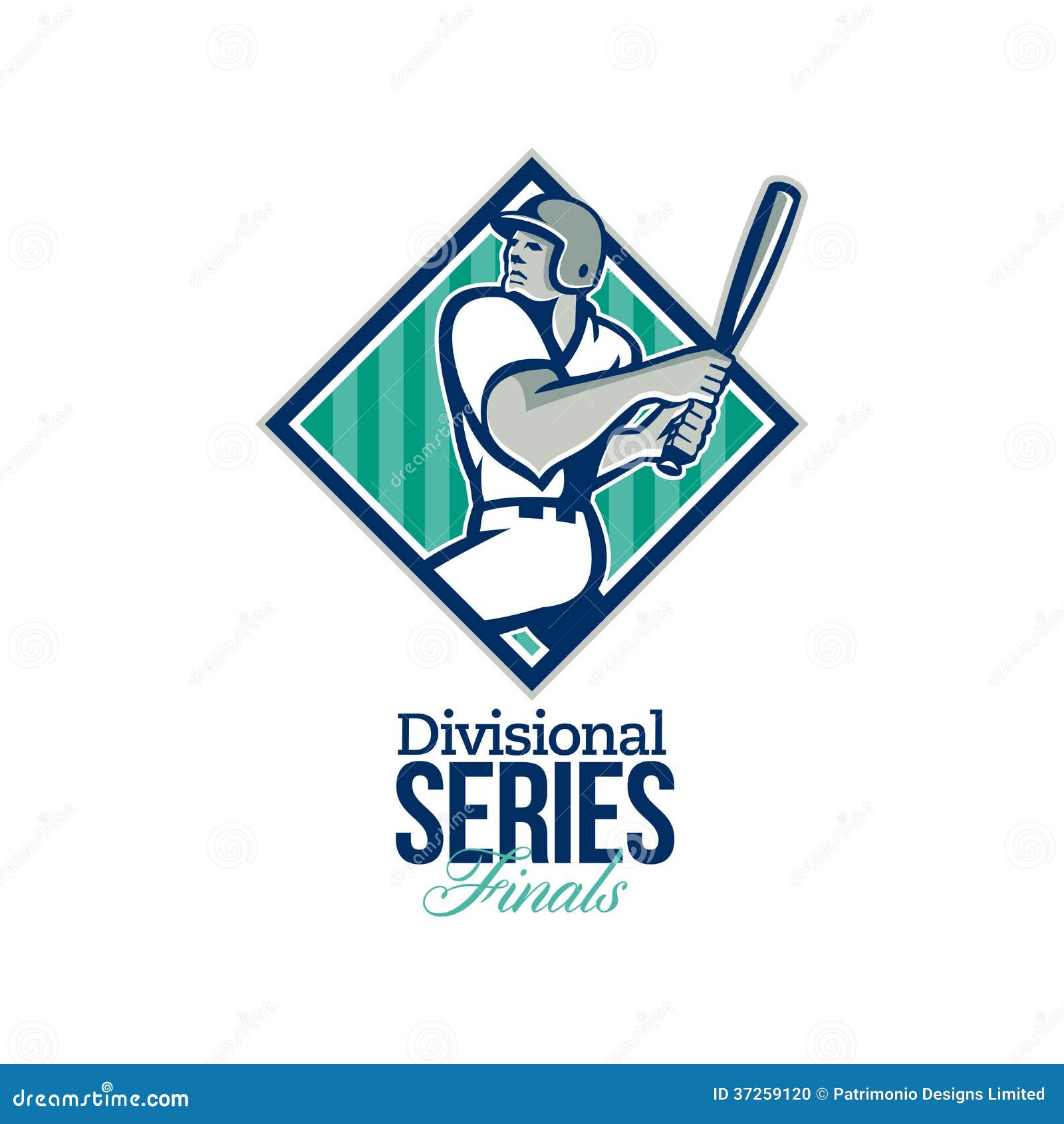 Divisional Baseball Series Finals Retro Stock Illustration