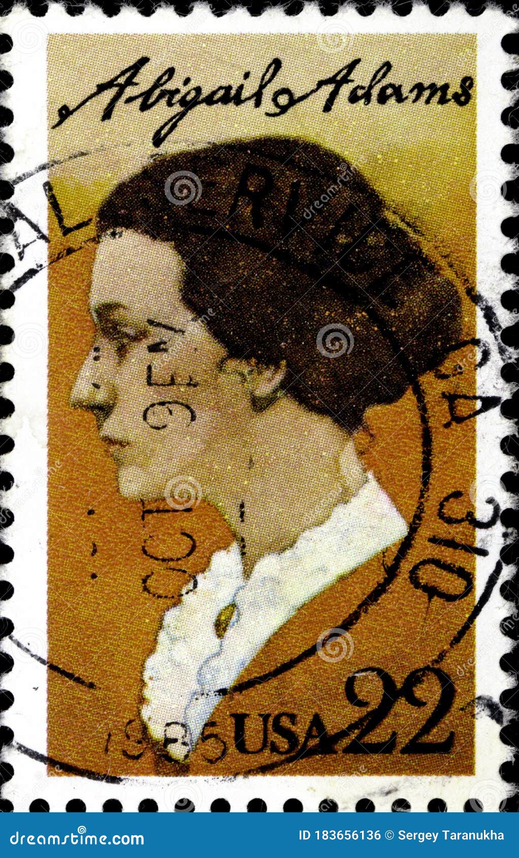 02 11 Divnoe Stavropol Territory Russia Postage Stamp Usa 1985 Abigail Adams 1744 1818 Portrait Of The Woman In Profile On An Editorial Photo Image Of Airmail Fight