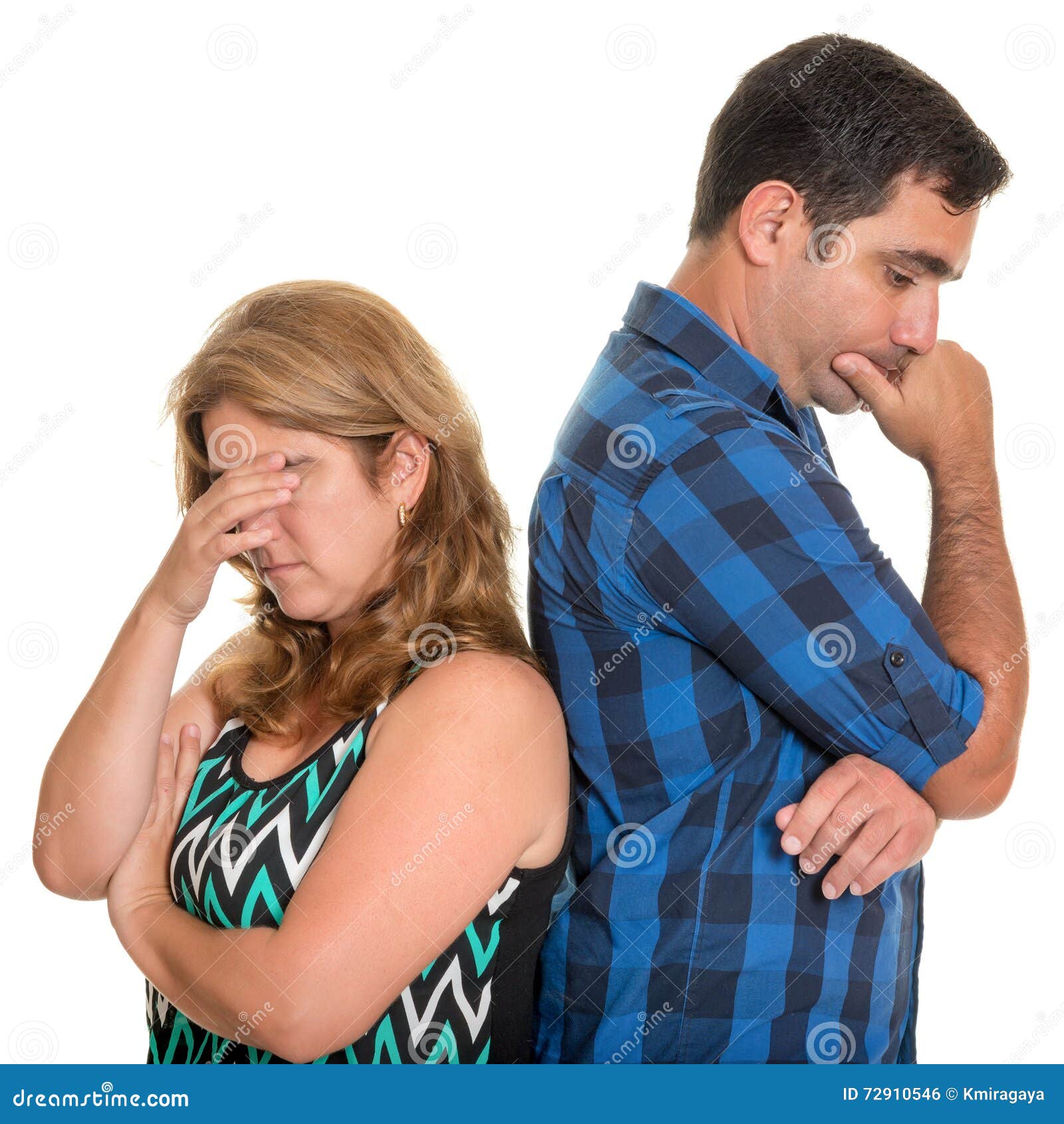 divorce, conflicts in marriage - sad hispanic couple