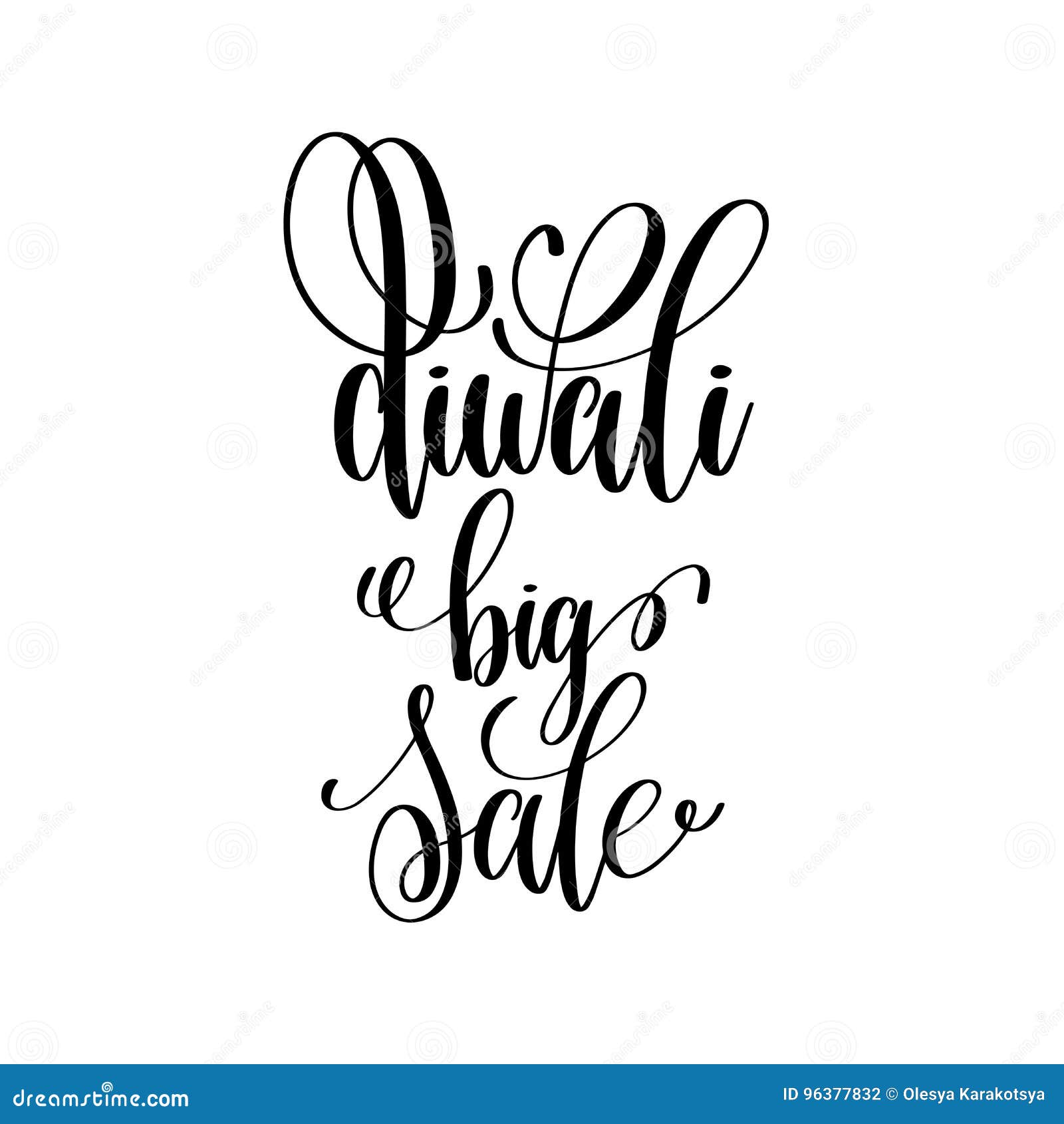 Diwali Big Sale Black Calligraphy Hand Lettering Text Stock Vector ...