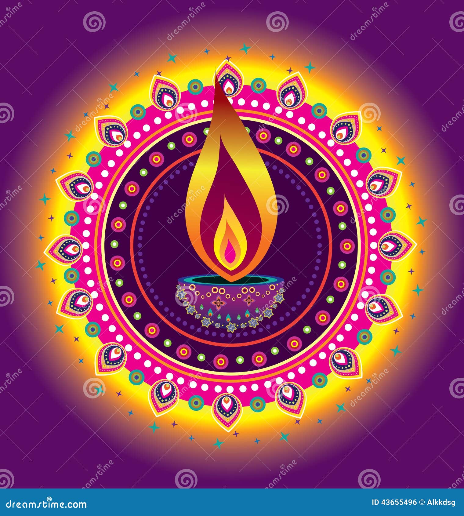 Diwali candle light stock vector. Illustration of greet 43655496