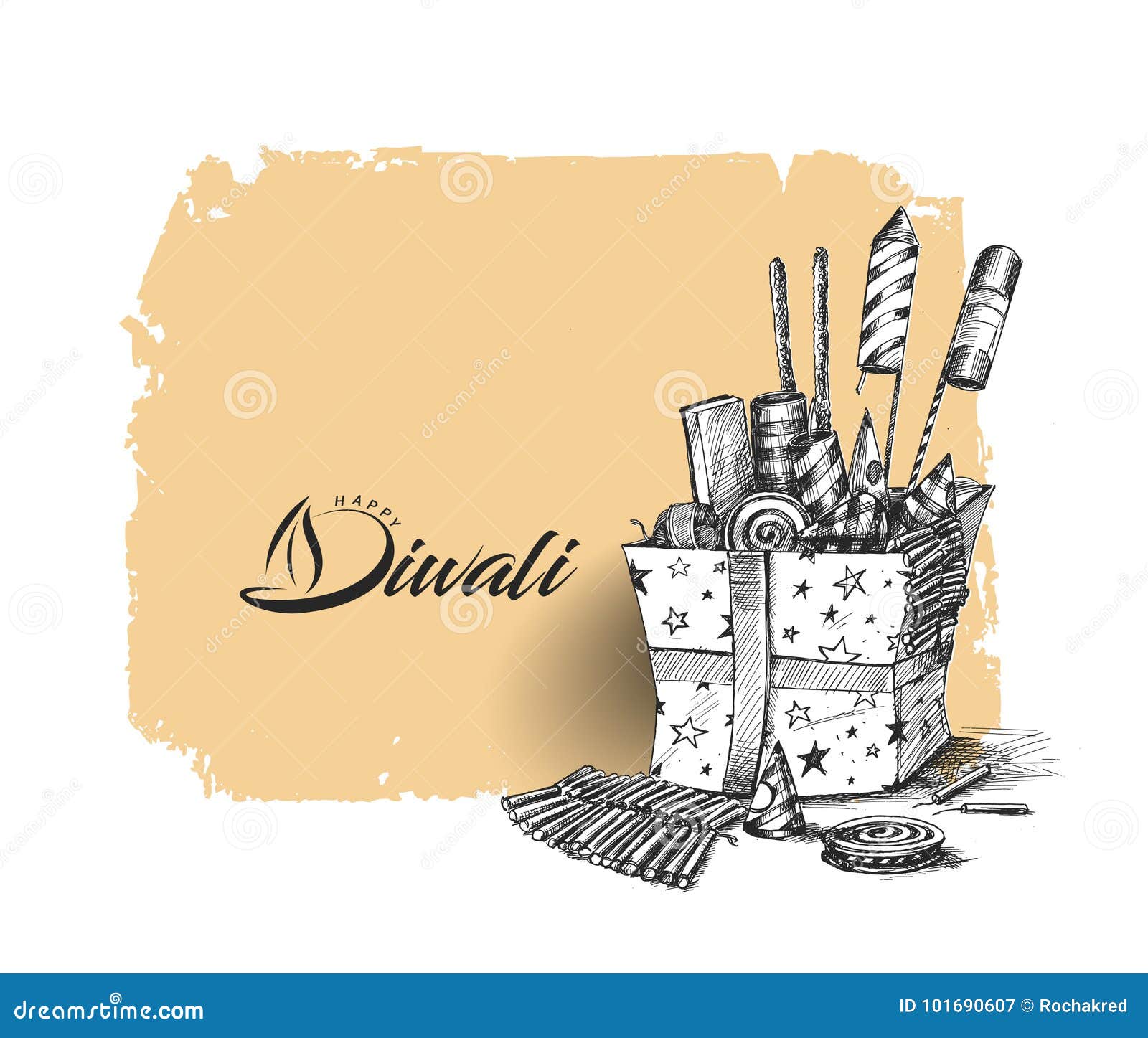 Hand Drawn Diwali Stock Vector Illustration and Royalty Free Hand Drawn  Diwali Clipart