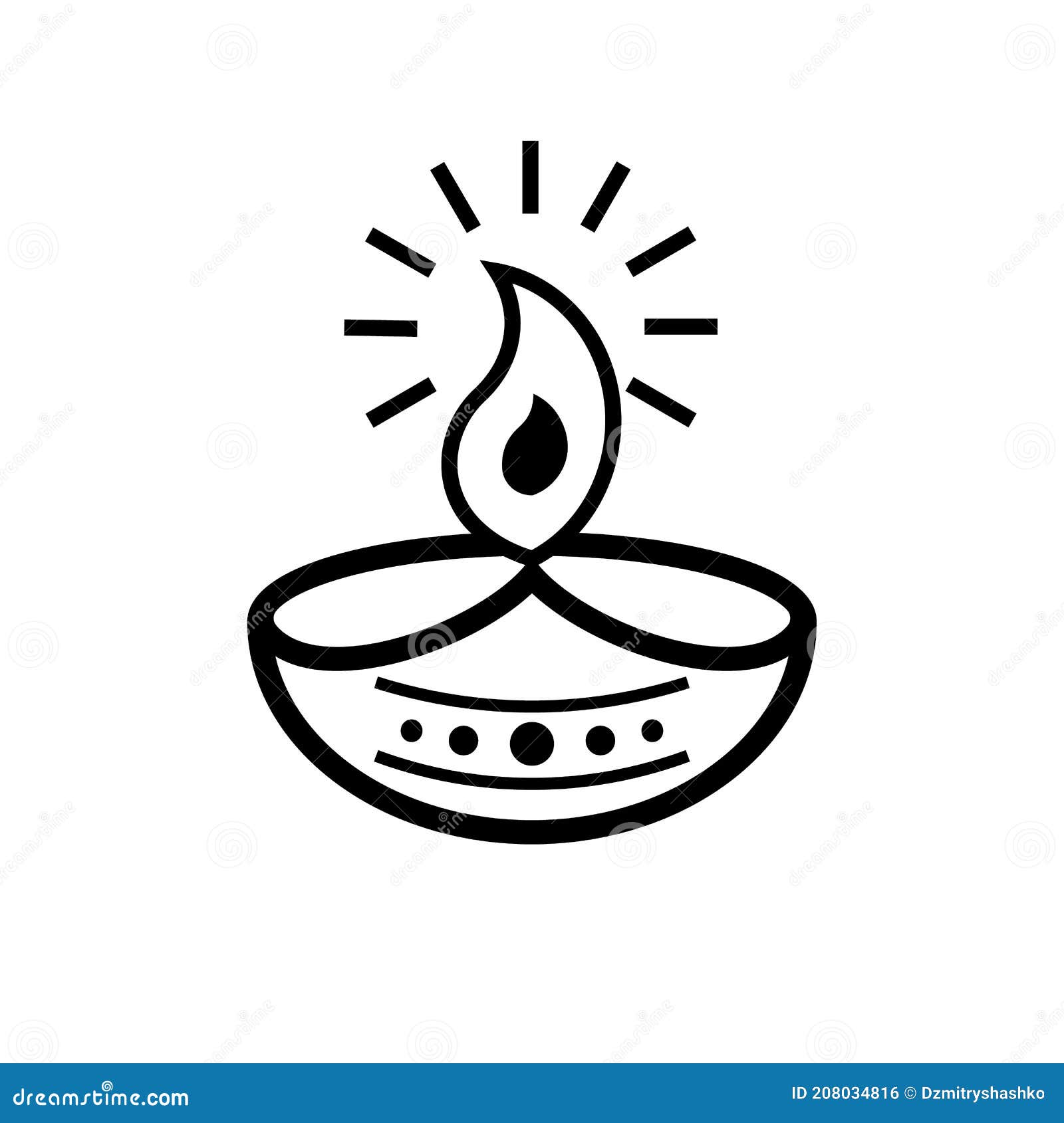 diwali black and white clipart