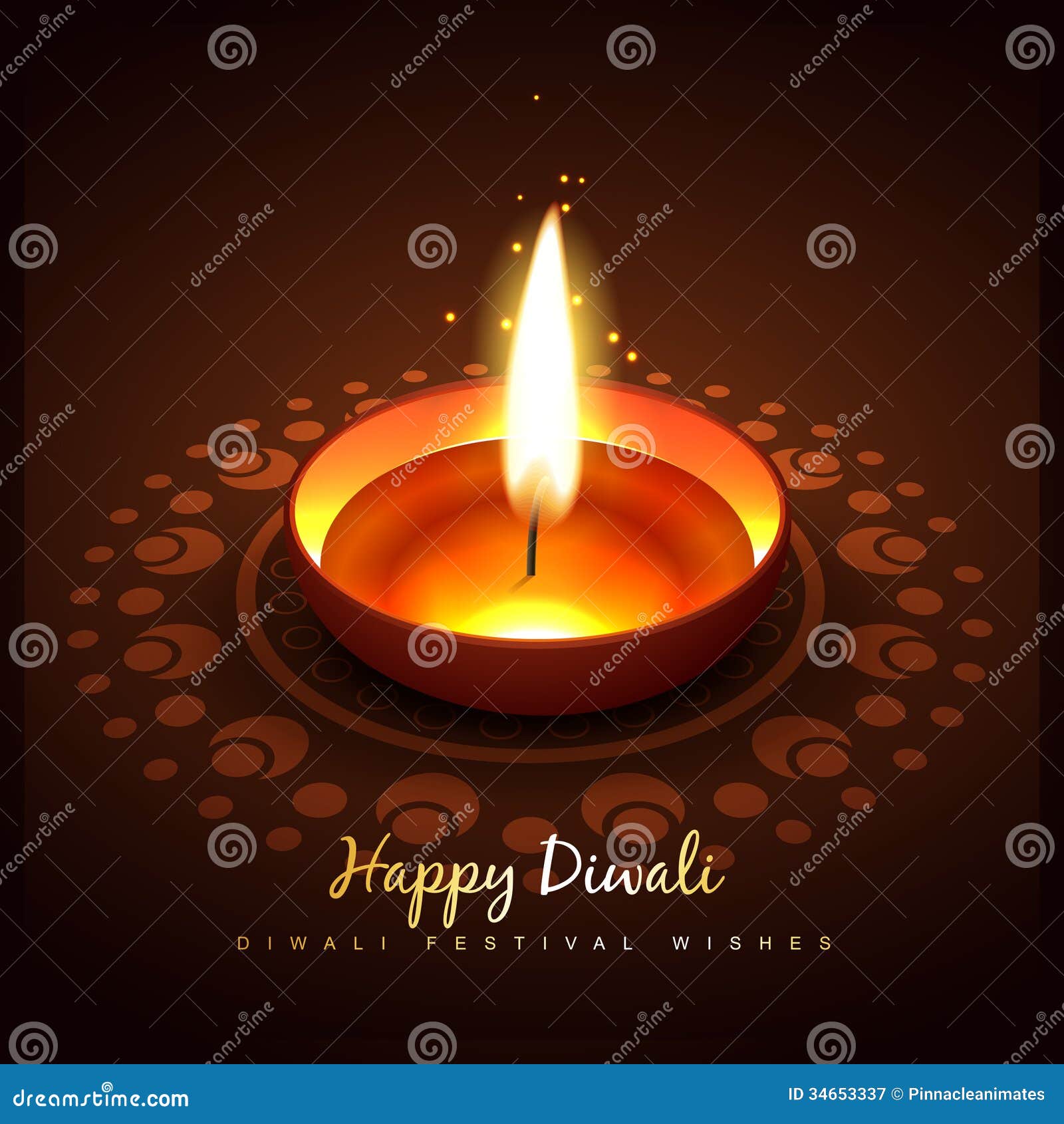 Diwali diya illustration stock vector. Illustration of design - 34653337