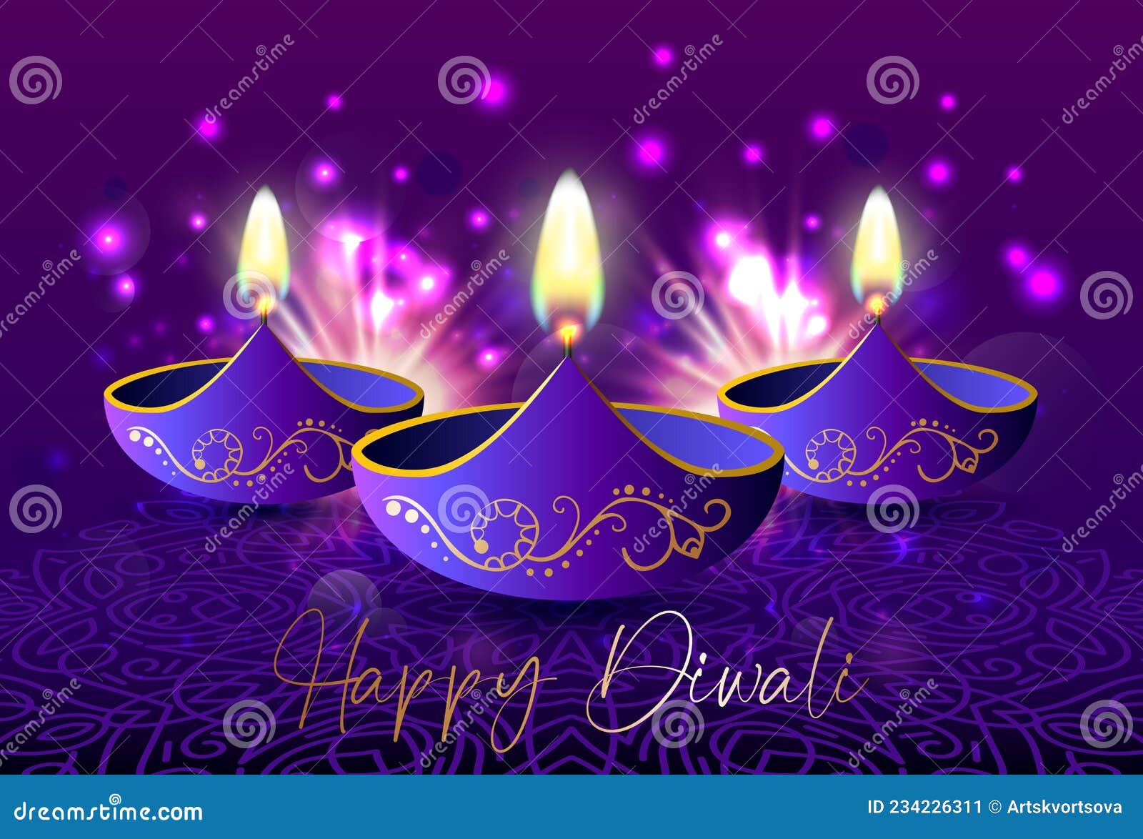 Diwali Festival of Lights. Happy Diwali Background. Vector Illustration.  Celebration with Candles. Indian Holiday Greeting Card Stock Vector -  Illustration of culture, candle: 234226311