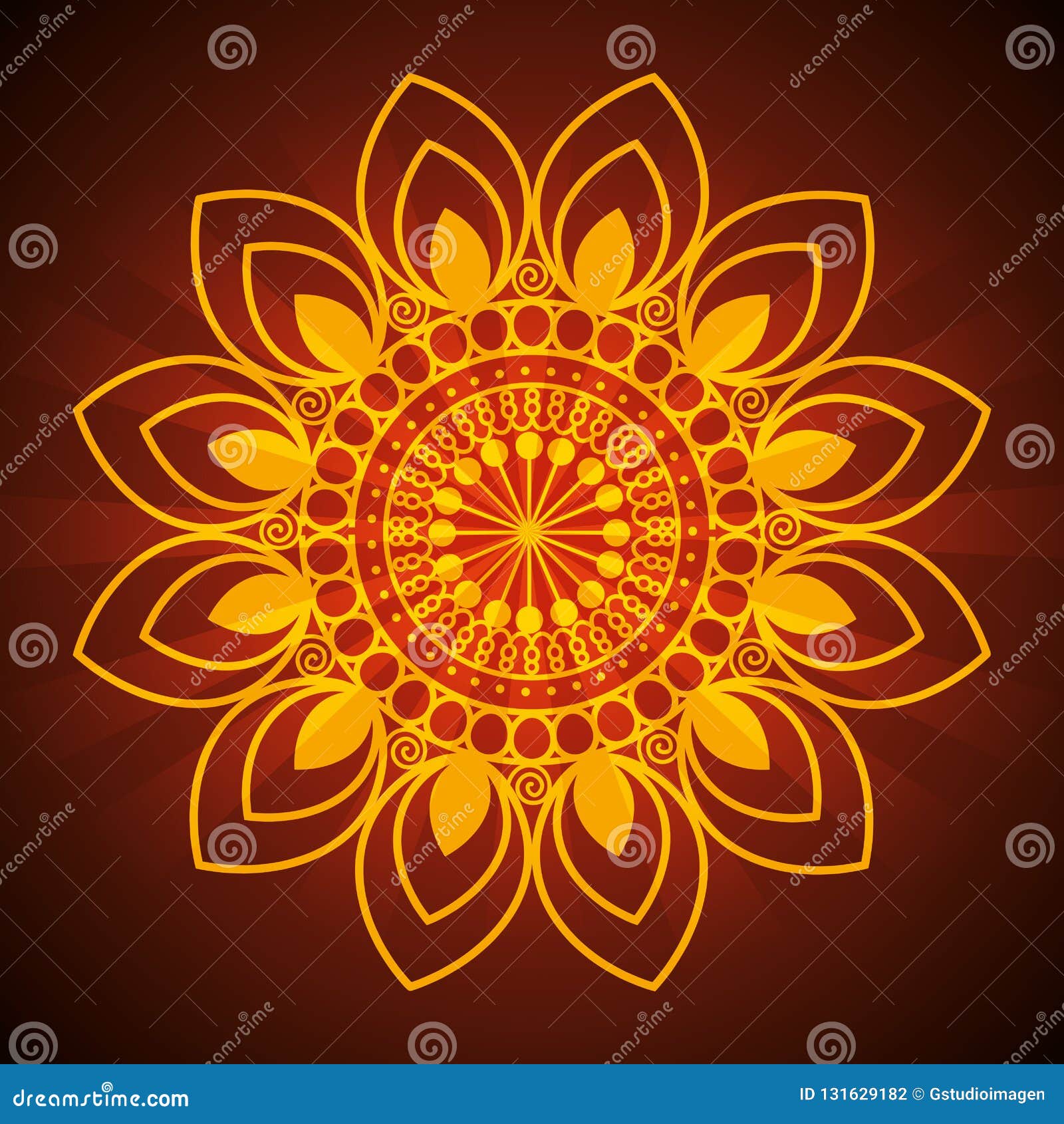 diwali flower with petals mandalas decoration