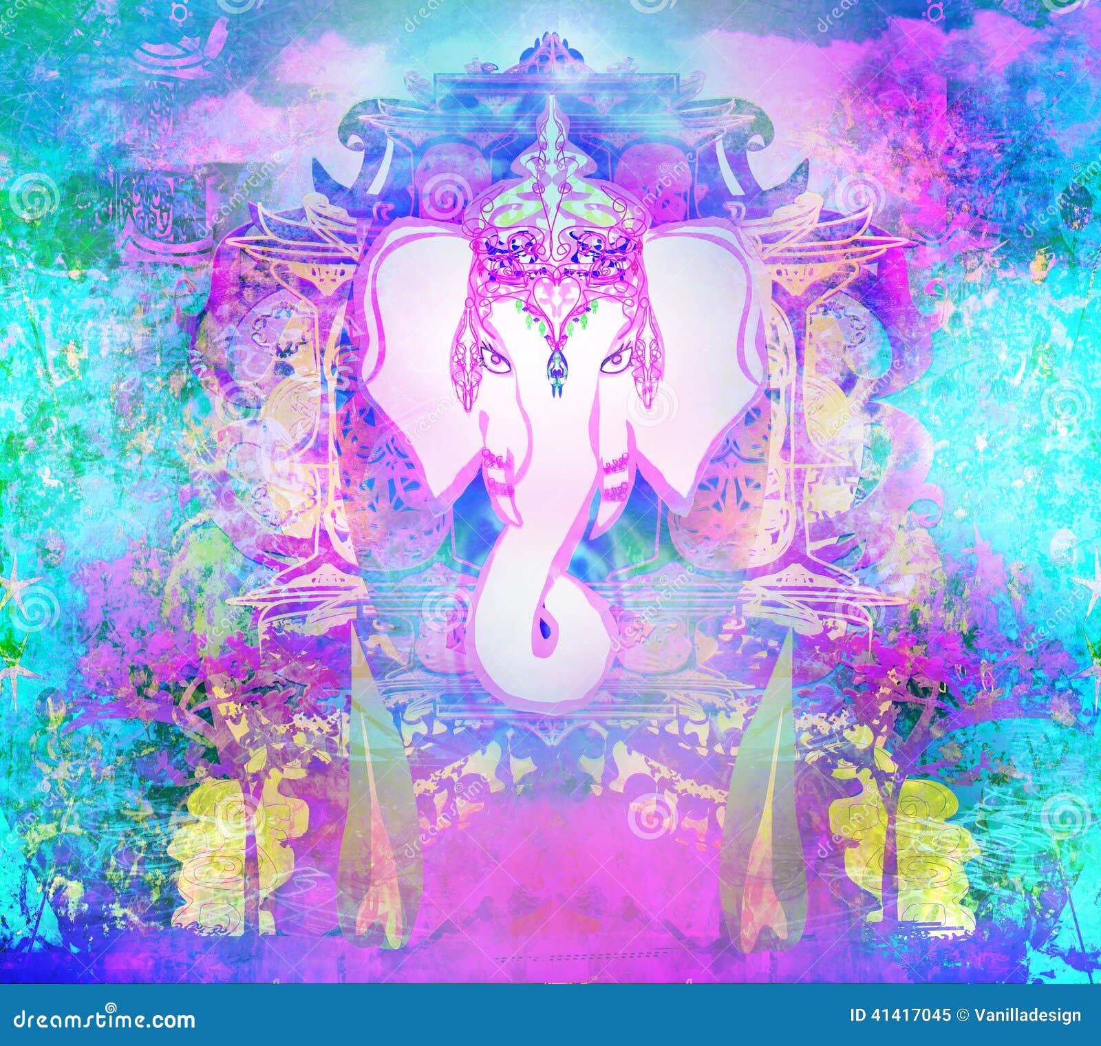 Diwali Ganesha Design stock illustration. Illustration of deepawali ...