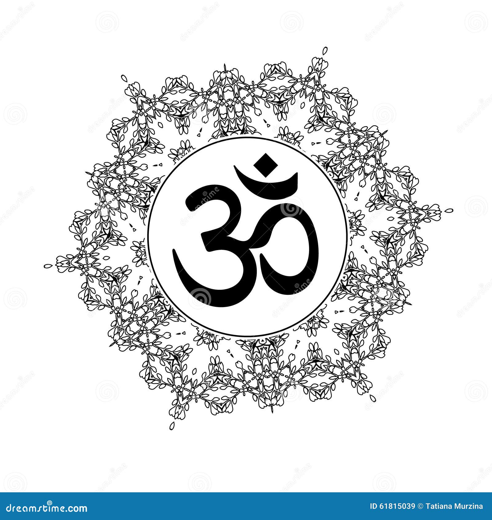 Diwali Om Symbol with Mandala. Stock Vector - Illustration of