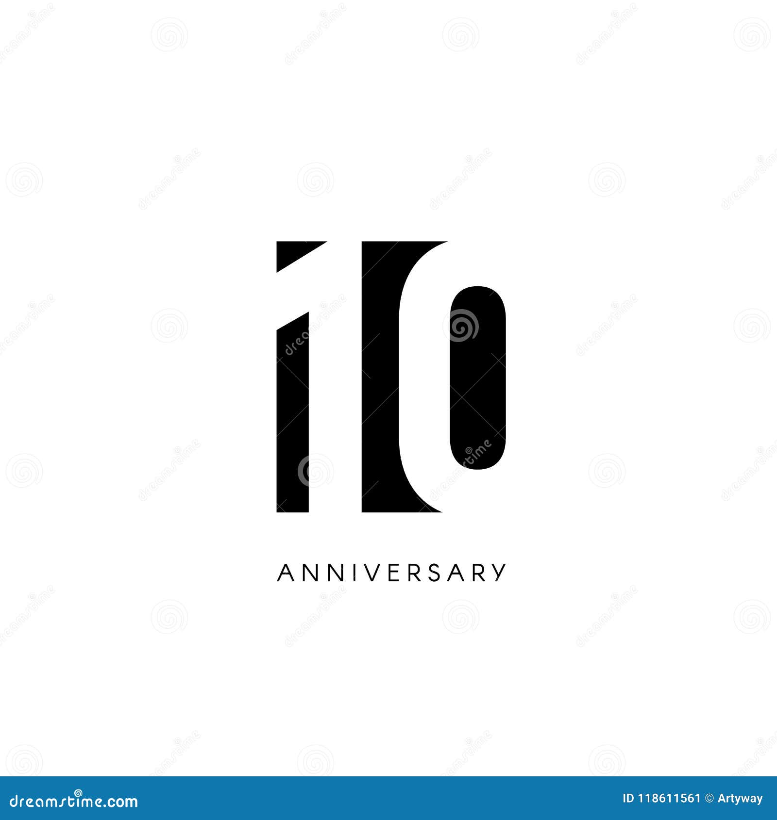 Dix Anniversaire Logo Minimalistic Dixiemes Annees 10eme Jubile Carte De Voeux Invitation D Anniversaire Signe De 10 Ans Noir Illustration De Vecteur Illustration Du Jubile Noir