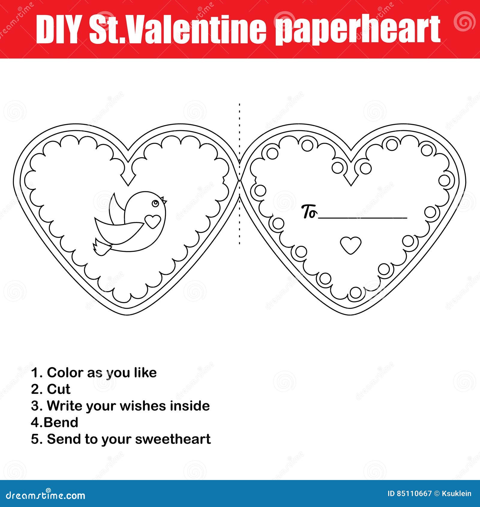 Diy Children Educational Creative Game Make A Valentine Day Card