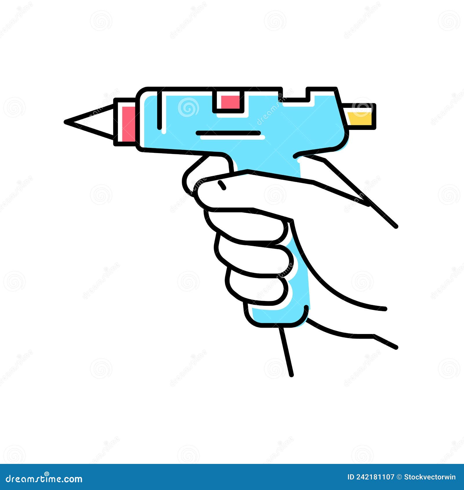 diy craft glueing pistol color icon  